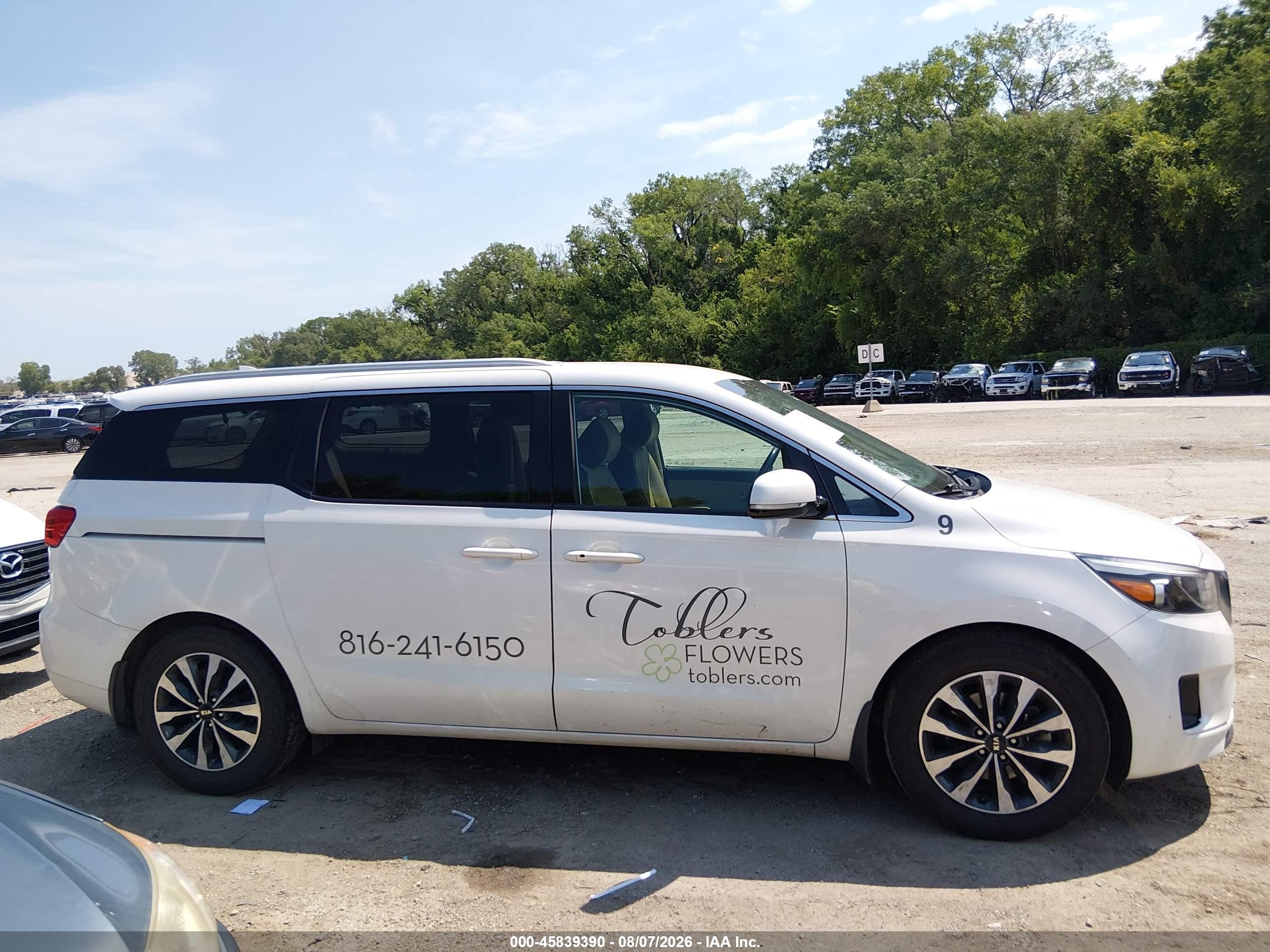 2015 Kia Sedona Sx White vin: KNDMC5C18F6032761