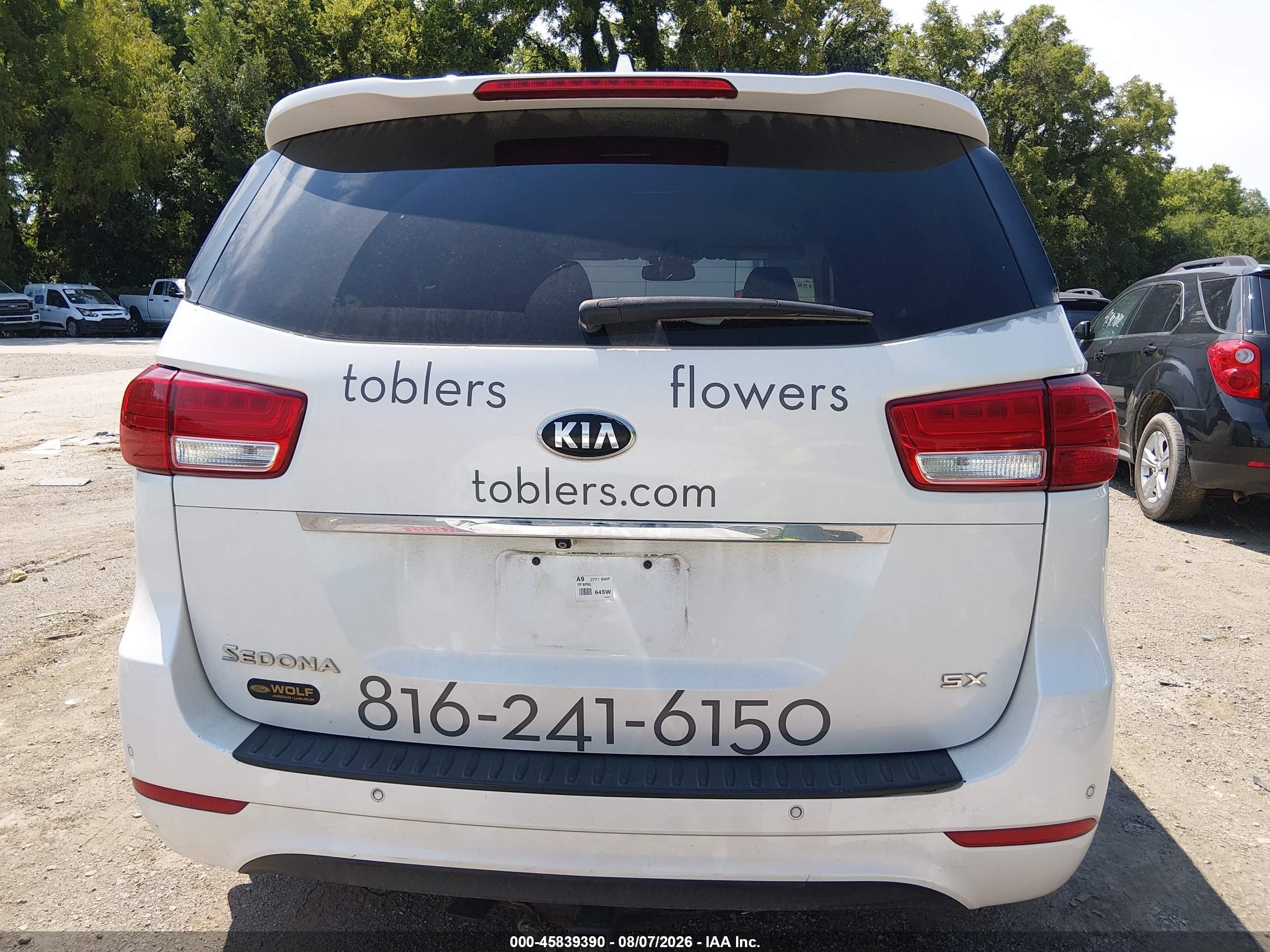 2015 Kia Sedona Sx White vin: KNDMC5C18F6032761