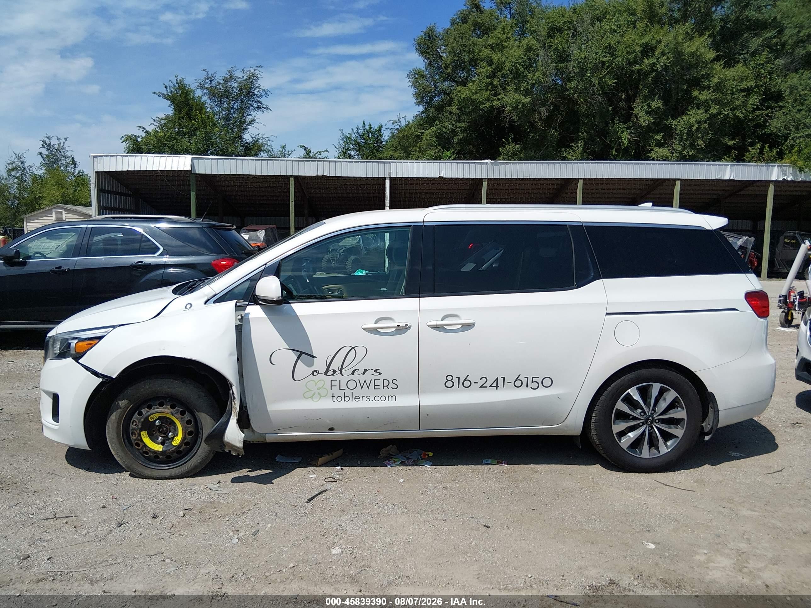 2015 Kia Sedona Sx White vin: KNDMC5C18F6032761