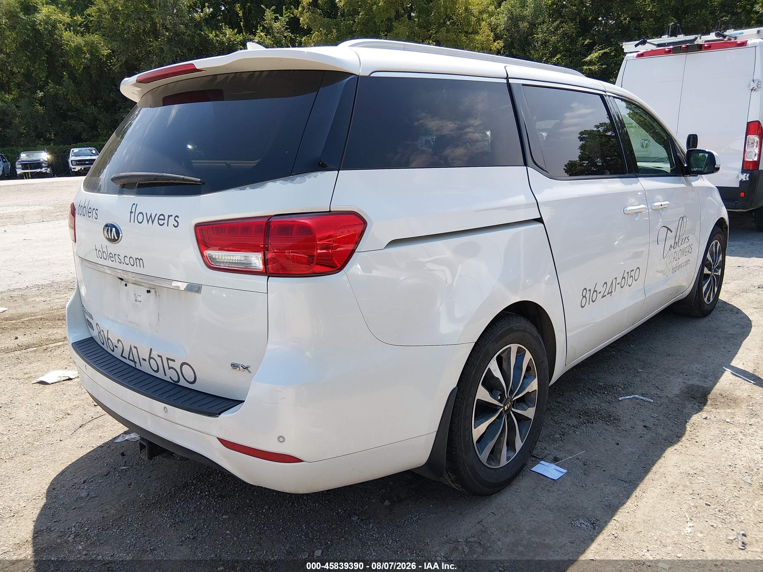 2015 Kia Sedona Sx White vin: KNDMC5C18F6032761