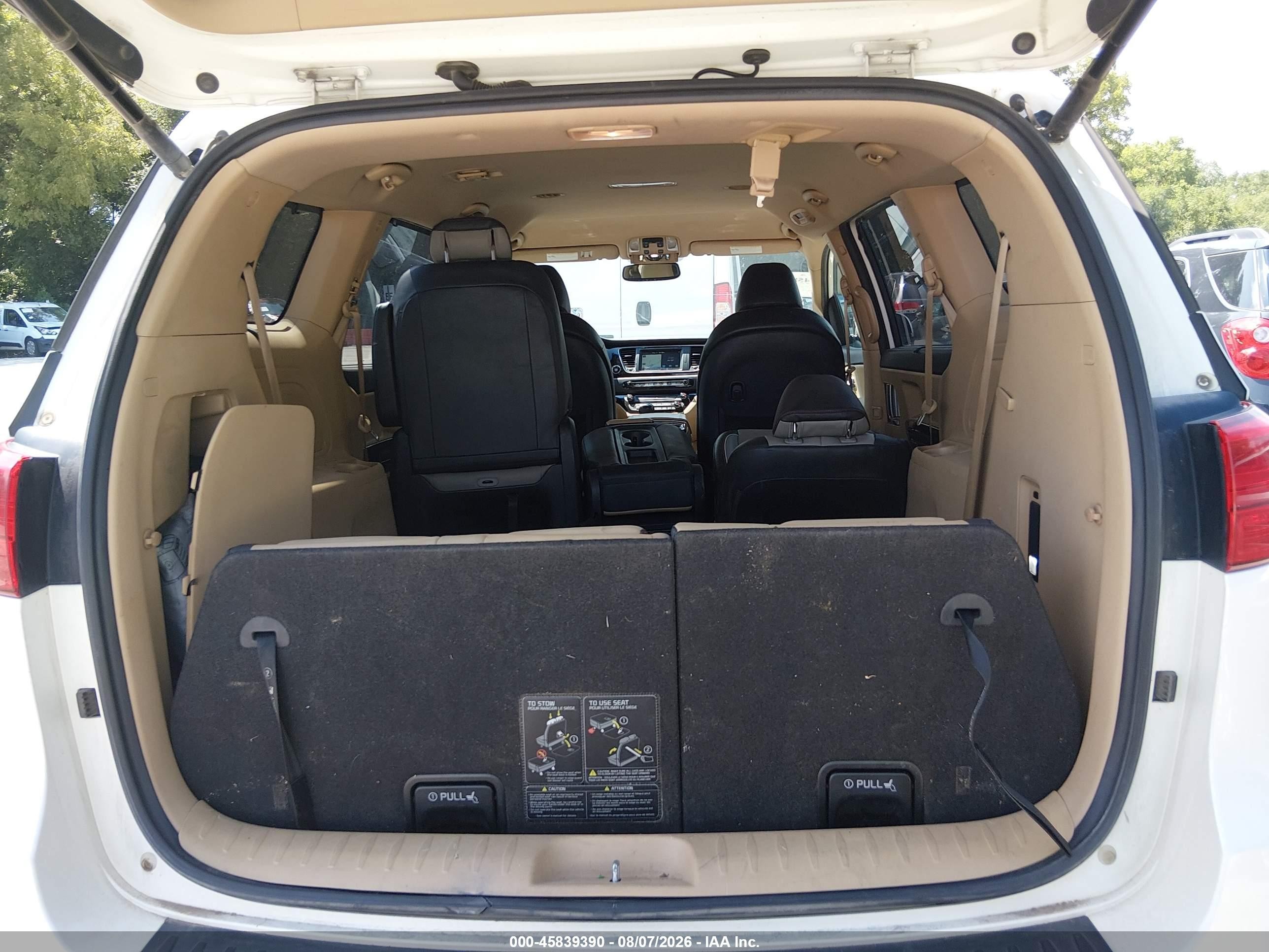 2015 Kia Sedona Sx White vin: KNDMC5C18F6032761