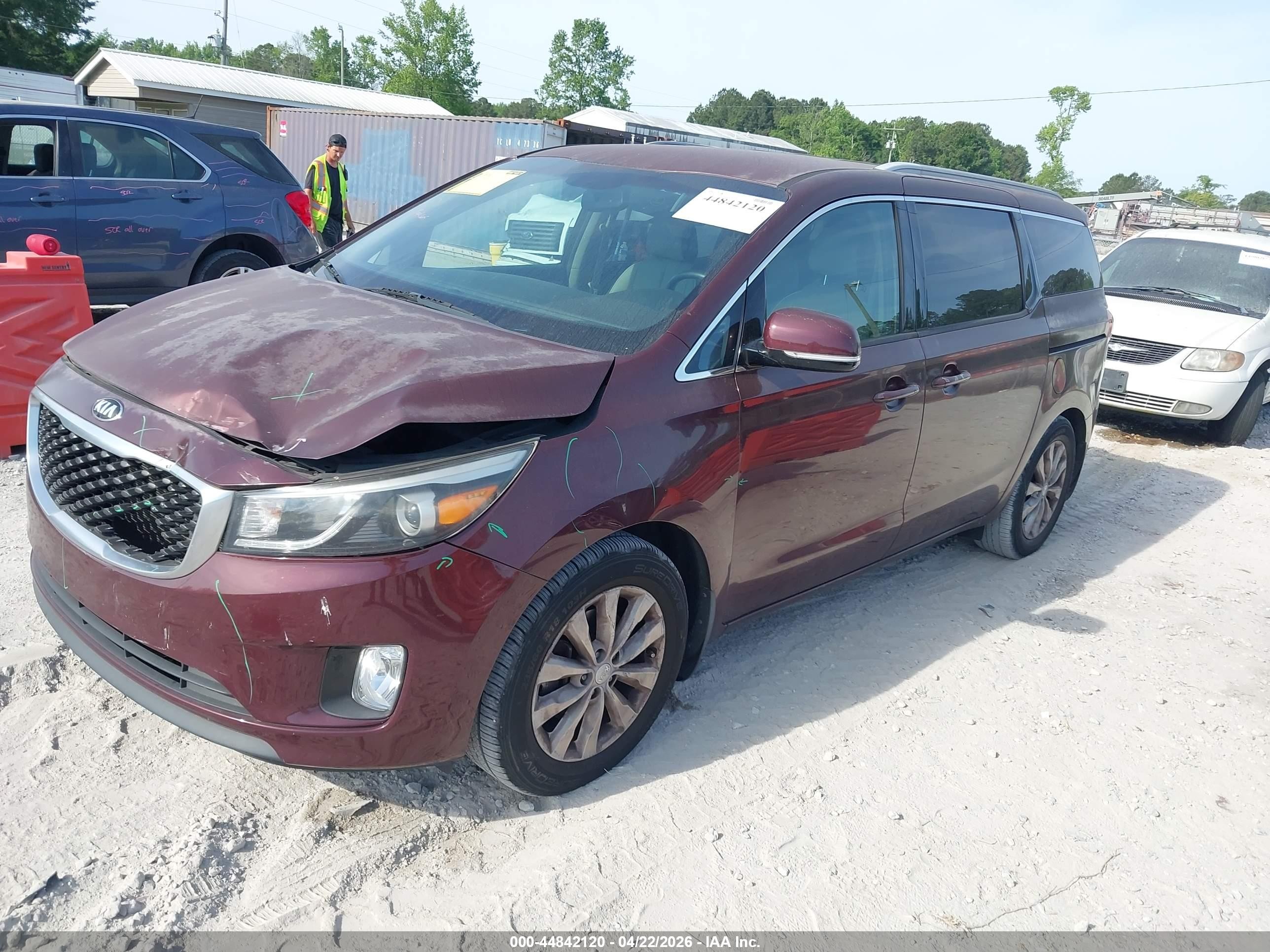 2015 Kia Sedona Ex Burgundy vin: KNDMC5C18F6045123