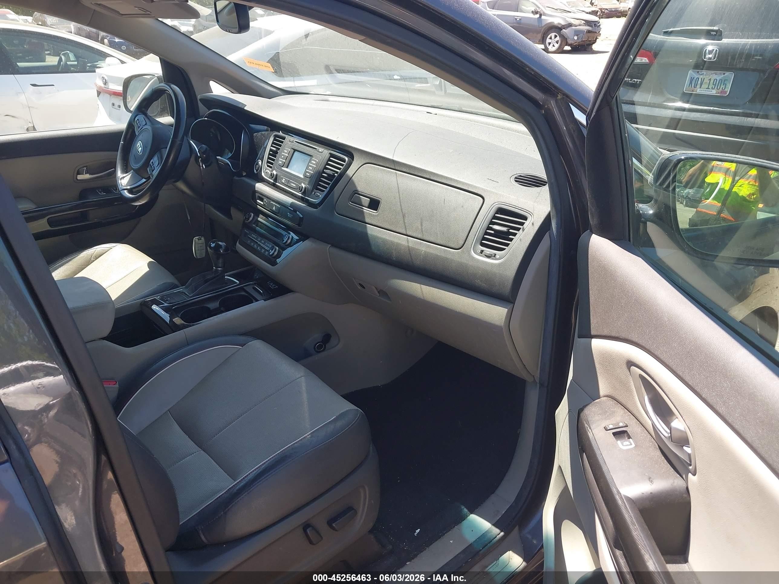 2015 Kia Sedona Ex Gray vin: KNDMC5C19F6027598