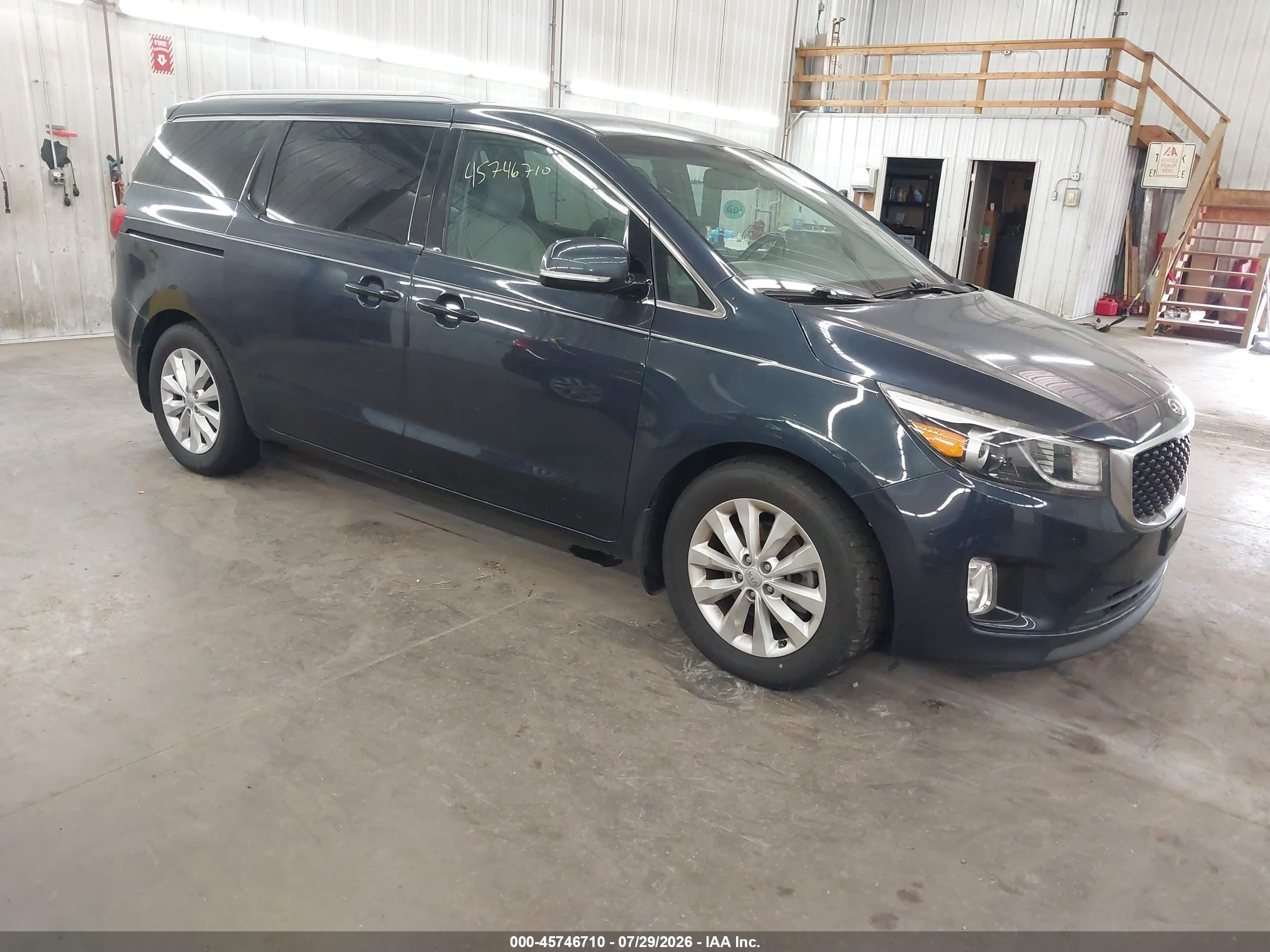 2015 Kia Sedona Ex Синий vin: KNDMC5C1XF6023673