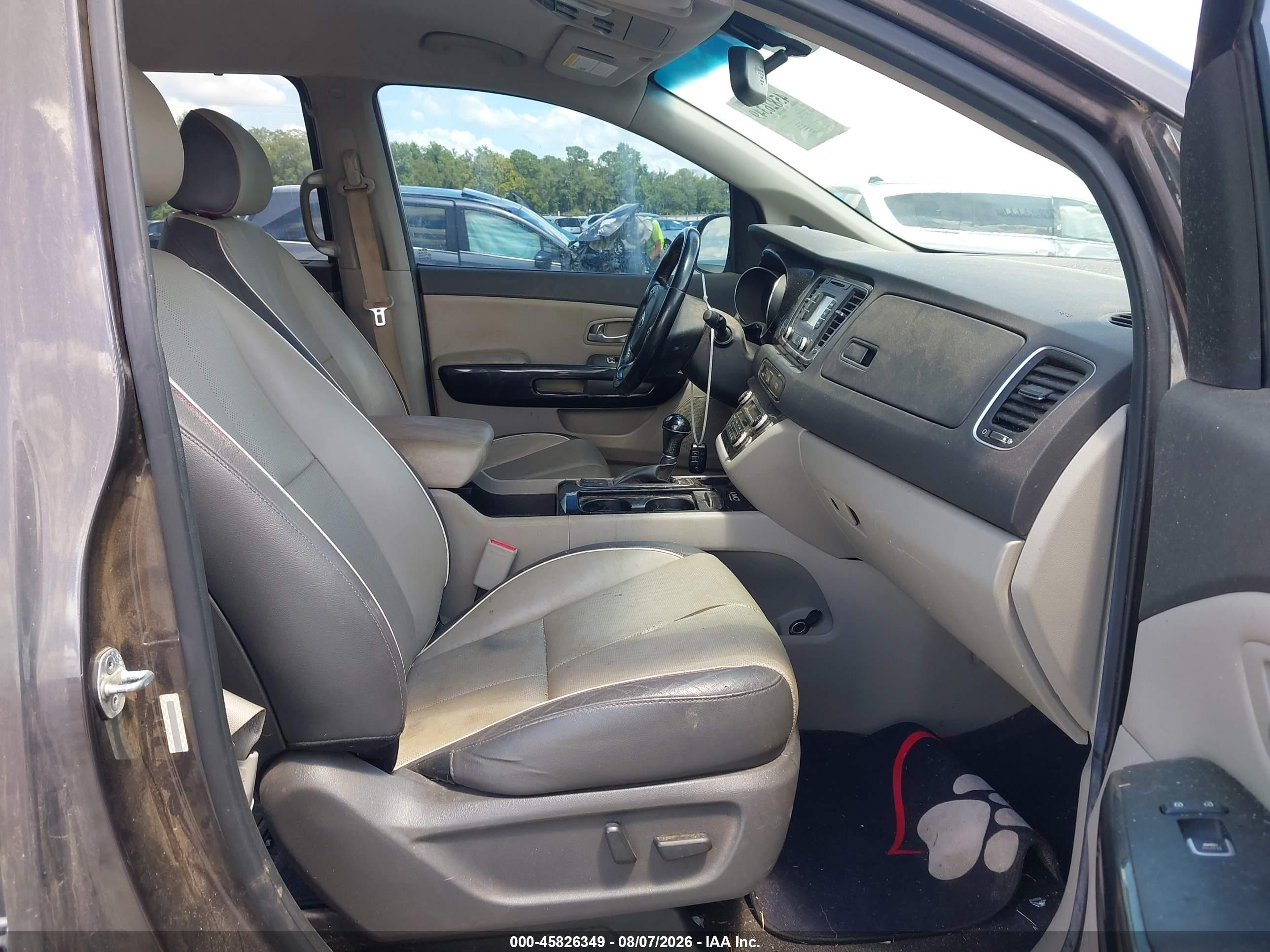 2015 Kia Sedona Ex Brown vin: KNDMC5C1XF6032860