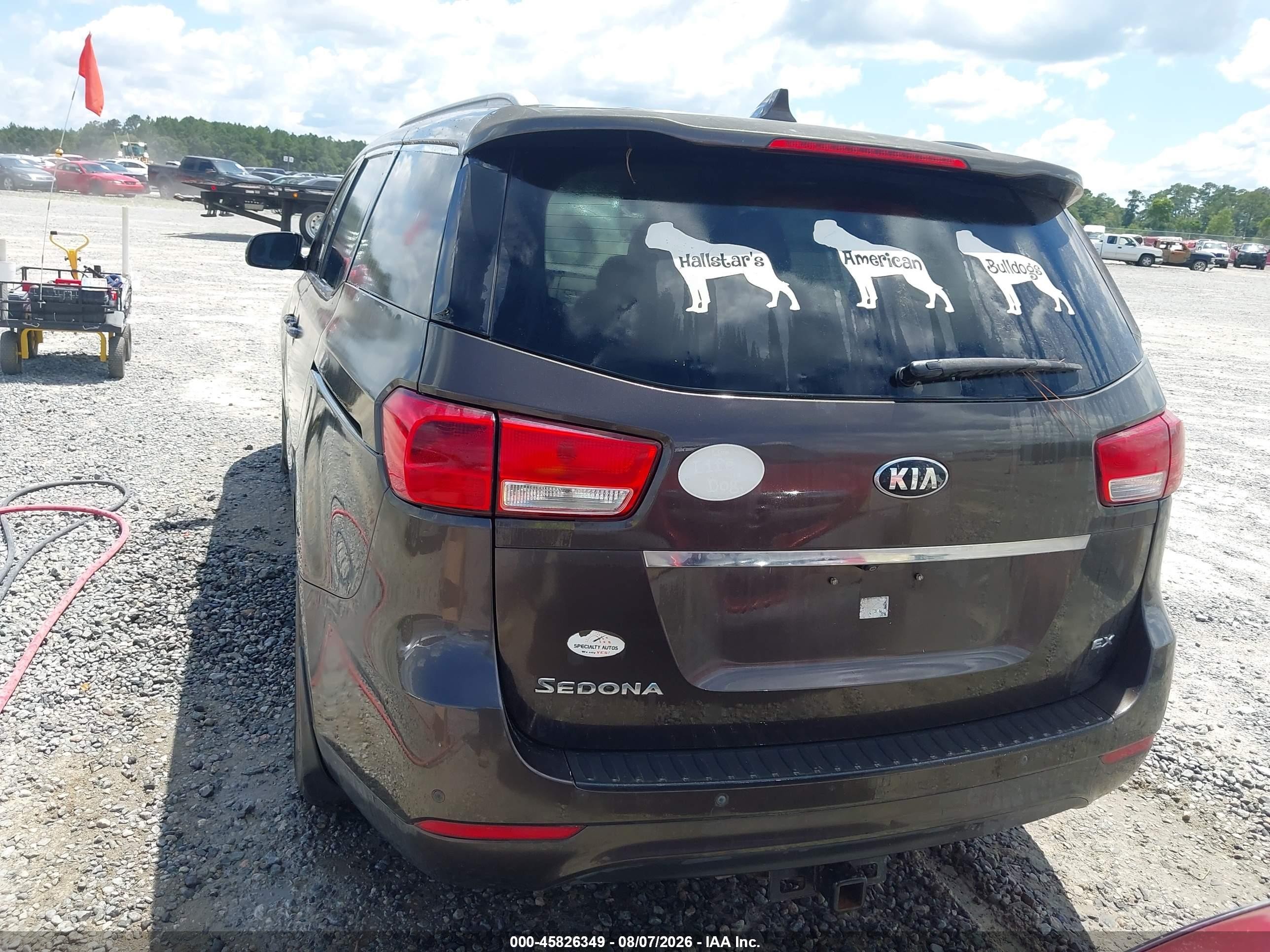 2015 Kia Sedona Ex Brown vin: KNDMC5C1XF6032860