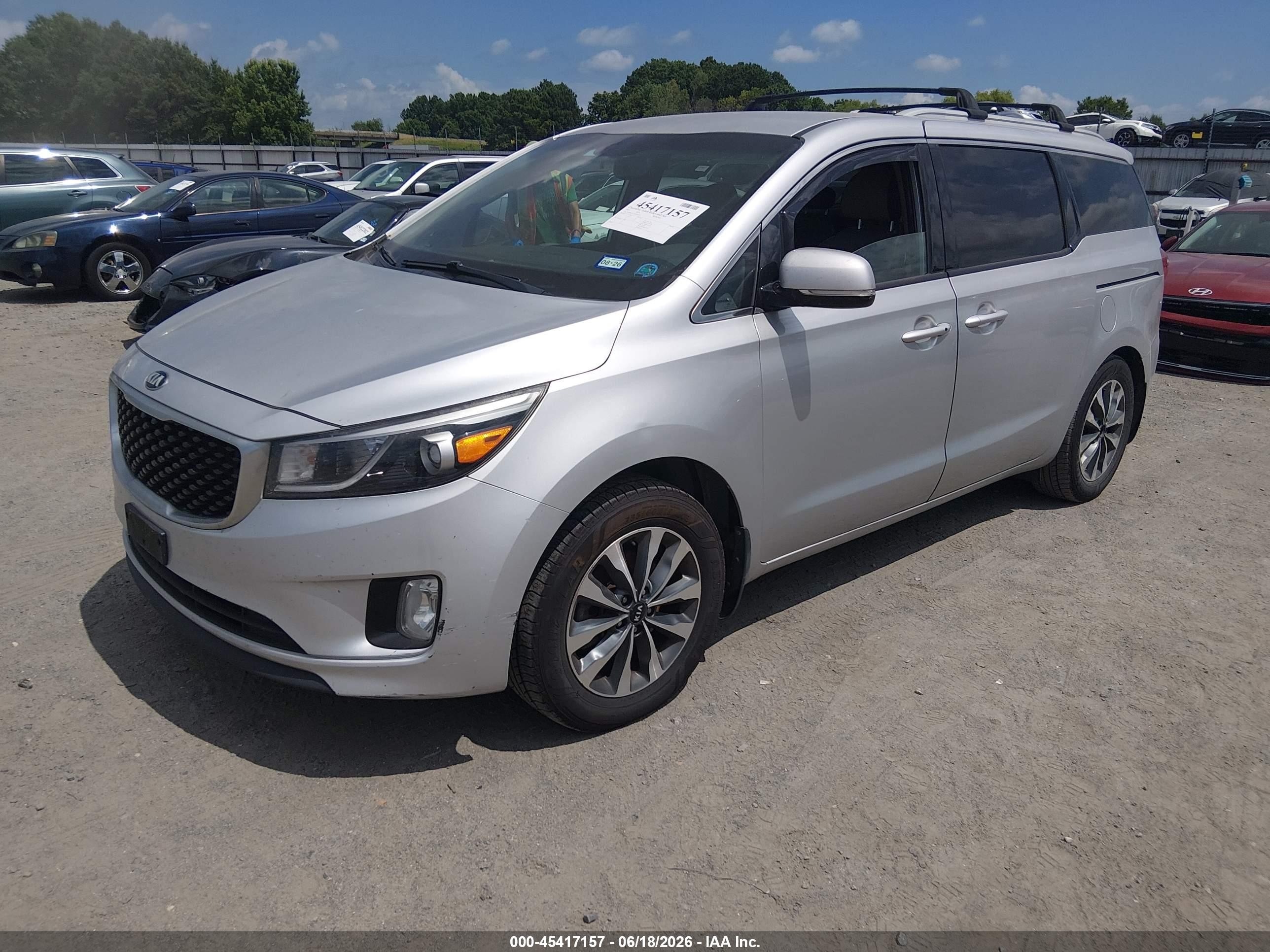 2015 Kia Sedona Sx Silver vin: KNDMC5C1XF6038254