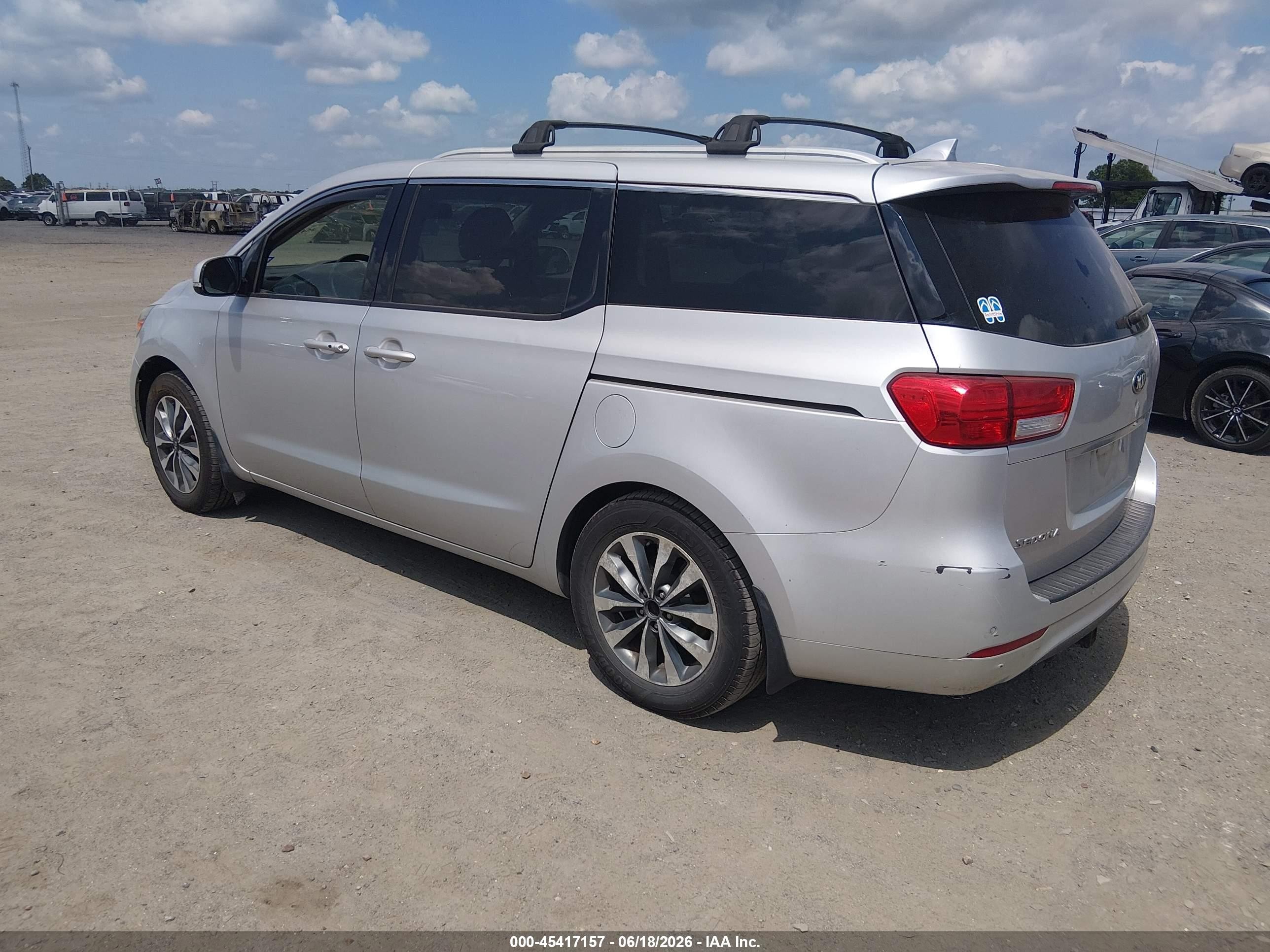 2015 Kia Sedona Sx Silver vin: KNDMC5C1XF6038254