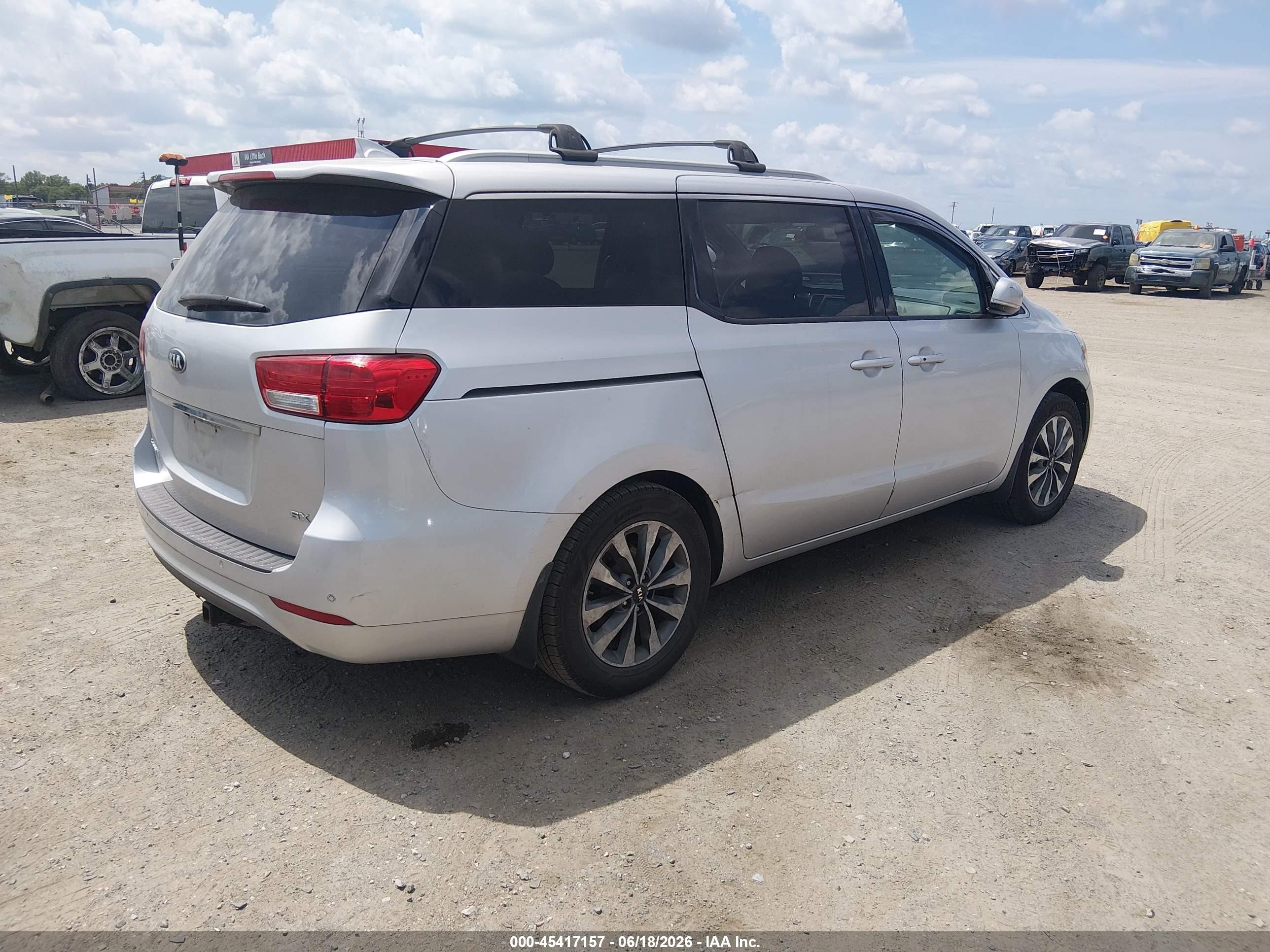 2015 Kia Sedona Sx Silver vin: KNDMC5C1XF6038254