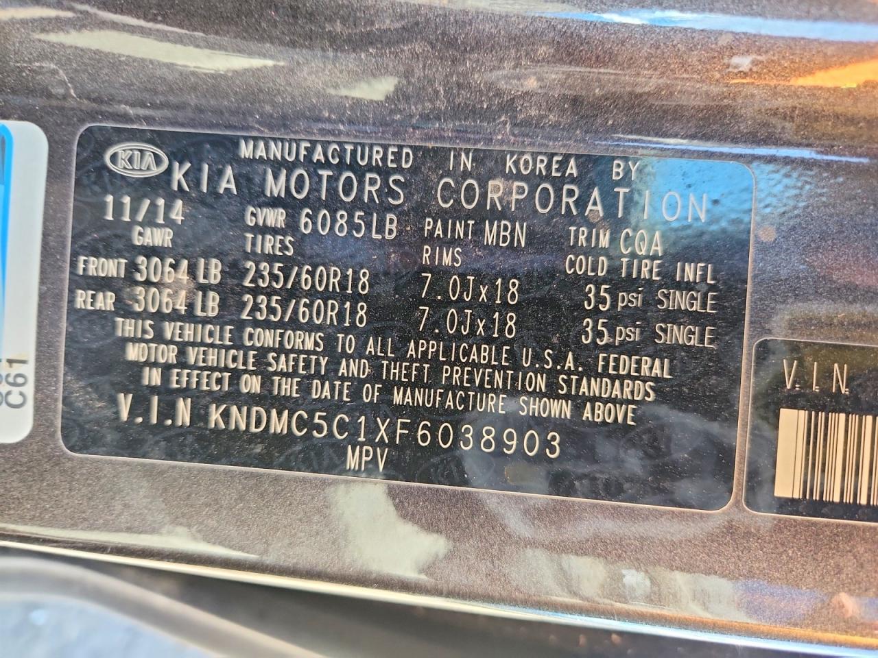 2015 Kia Sedona Sx Коричневый vin: KNDMC5C1XF6038903