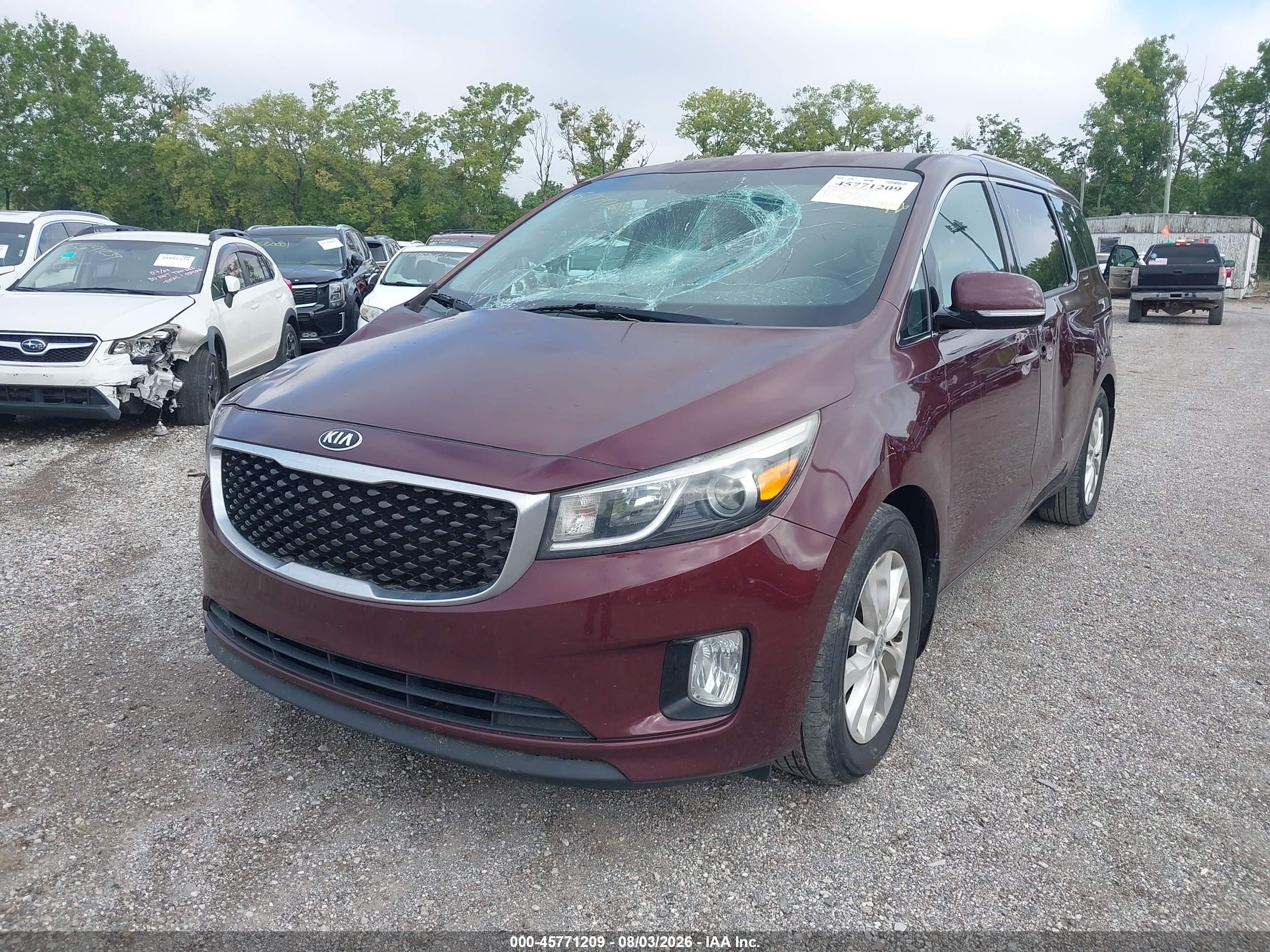 2015 Kia Sedona Ex Red vin: KNDMC5C1XF6051411
