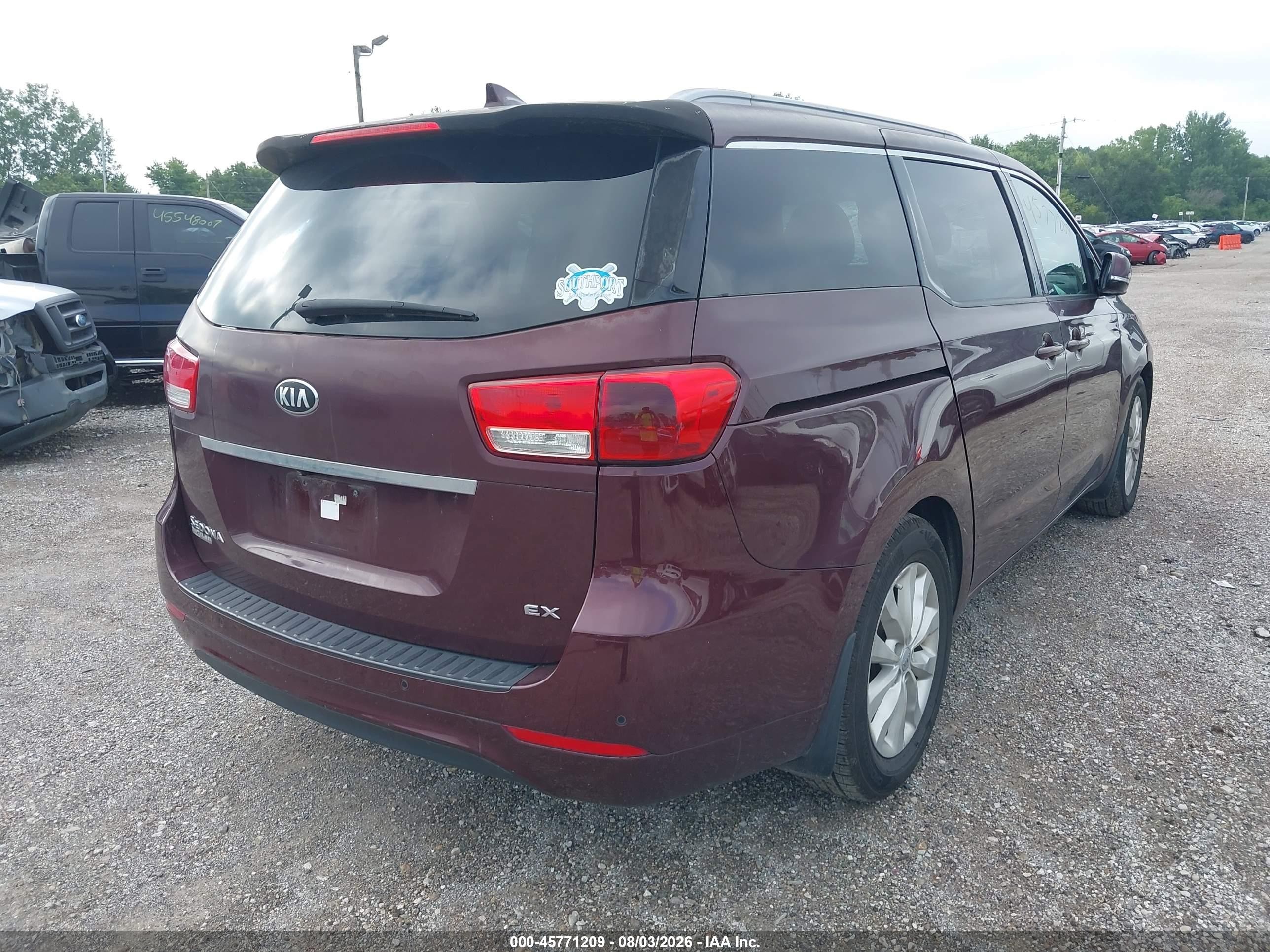 2015 Kia Sedona Ex Red vin: KNDMC5C1XF6051411