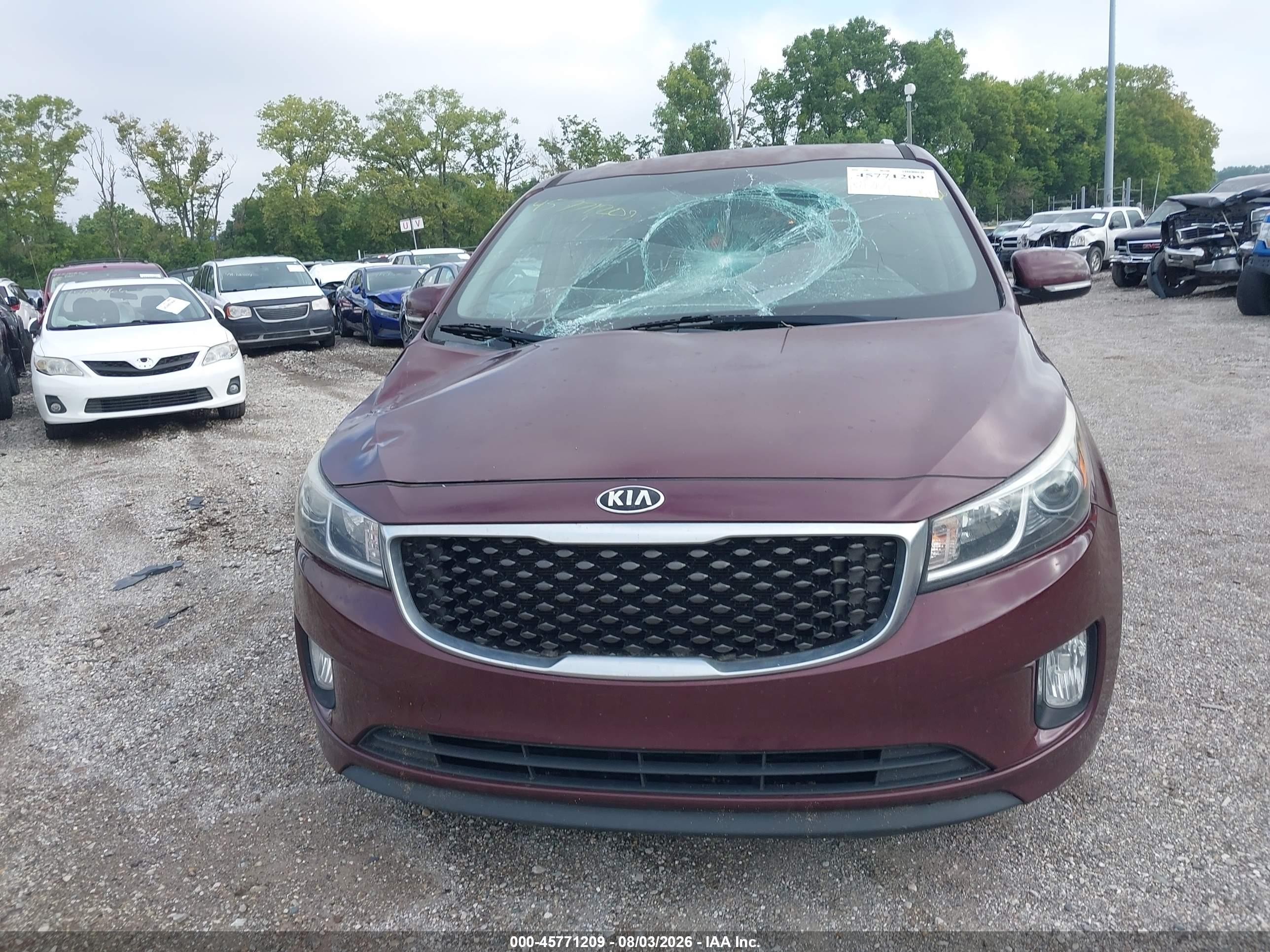 2015 Kia Sedona Ex Red vin: KNDMC5C1XF6051411