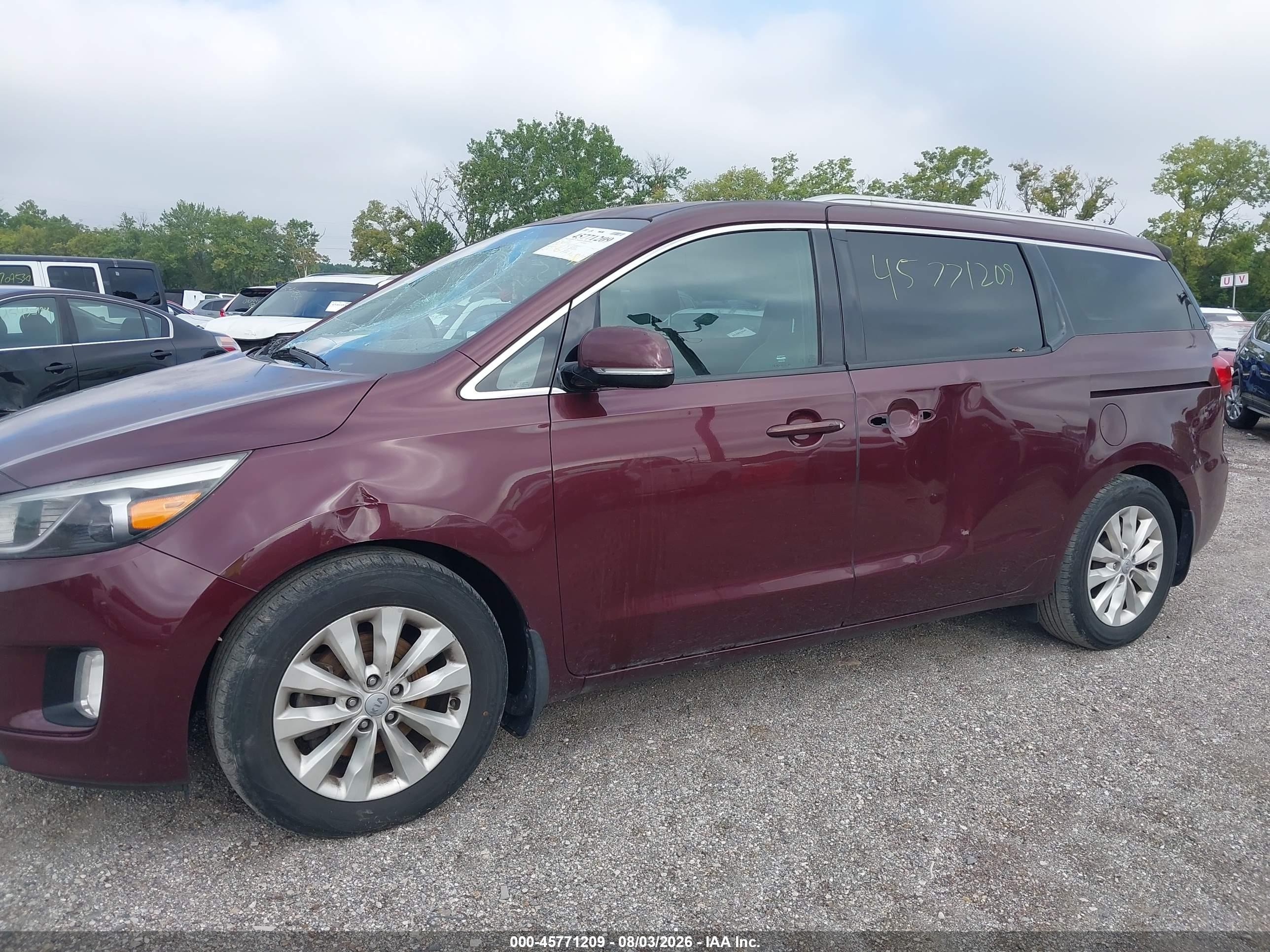 2015 Kia Sedona Ex Red vin: KNDMC5C1XF6051411