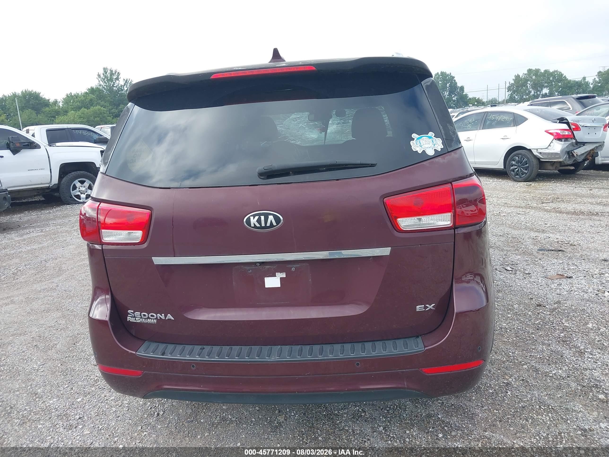 2015 Kia Sedona Ex Red vin: KNDMC5C1XF6051411