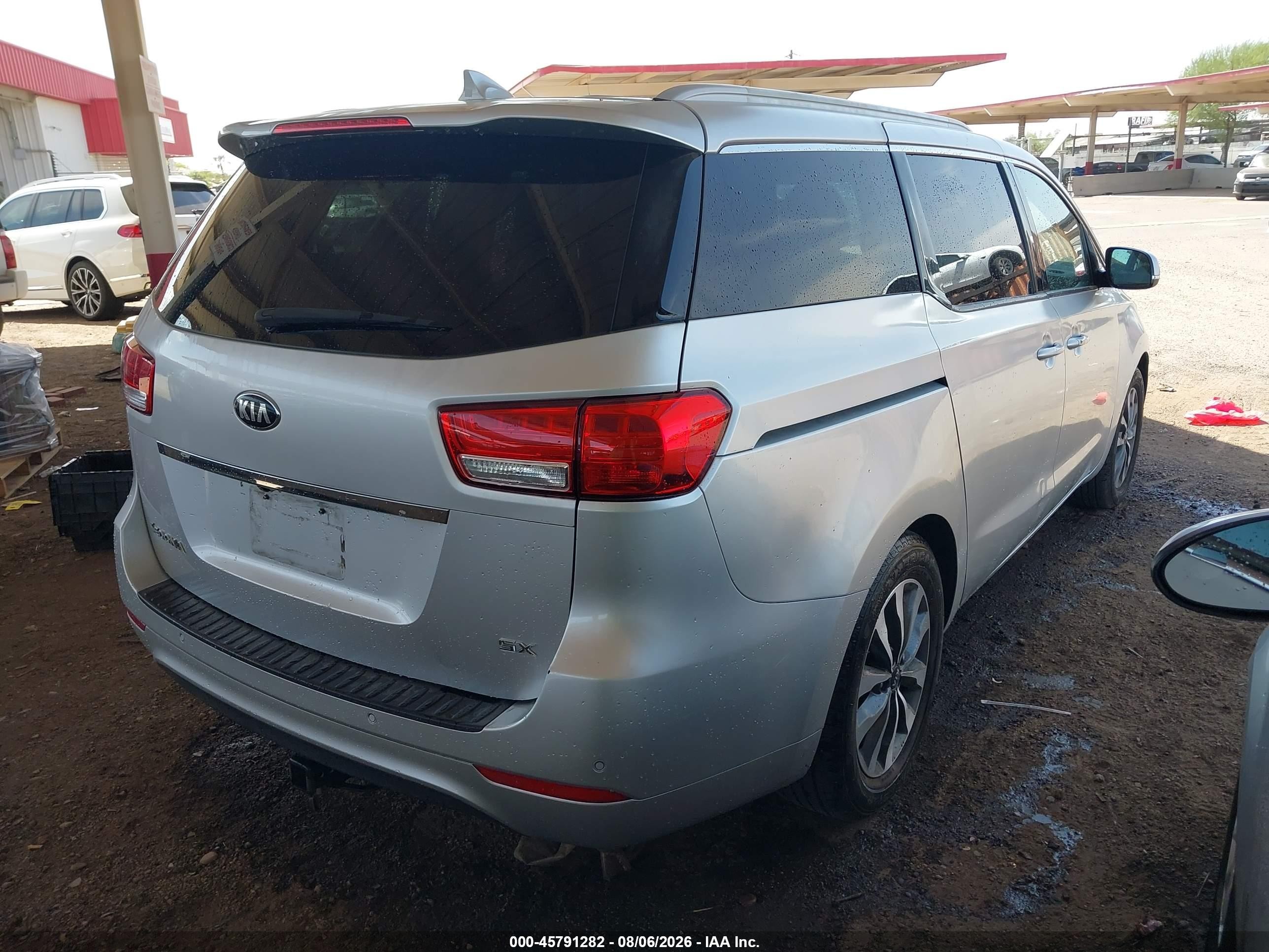 2015 Kia Sedona Sx Silver vin: KNDMC5C1XF6080875