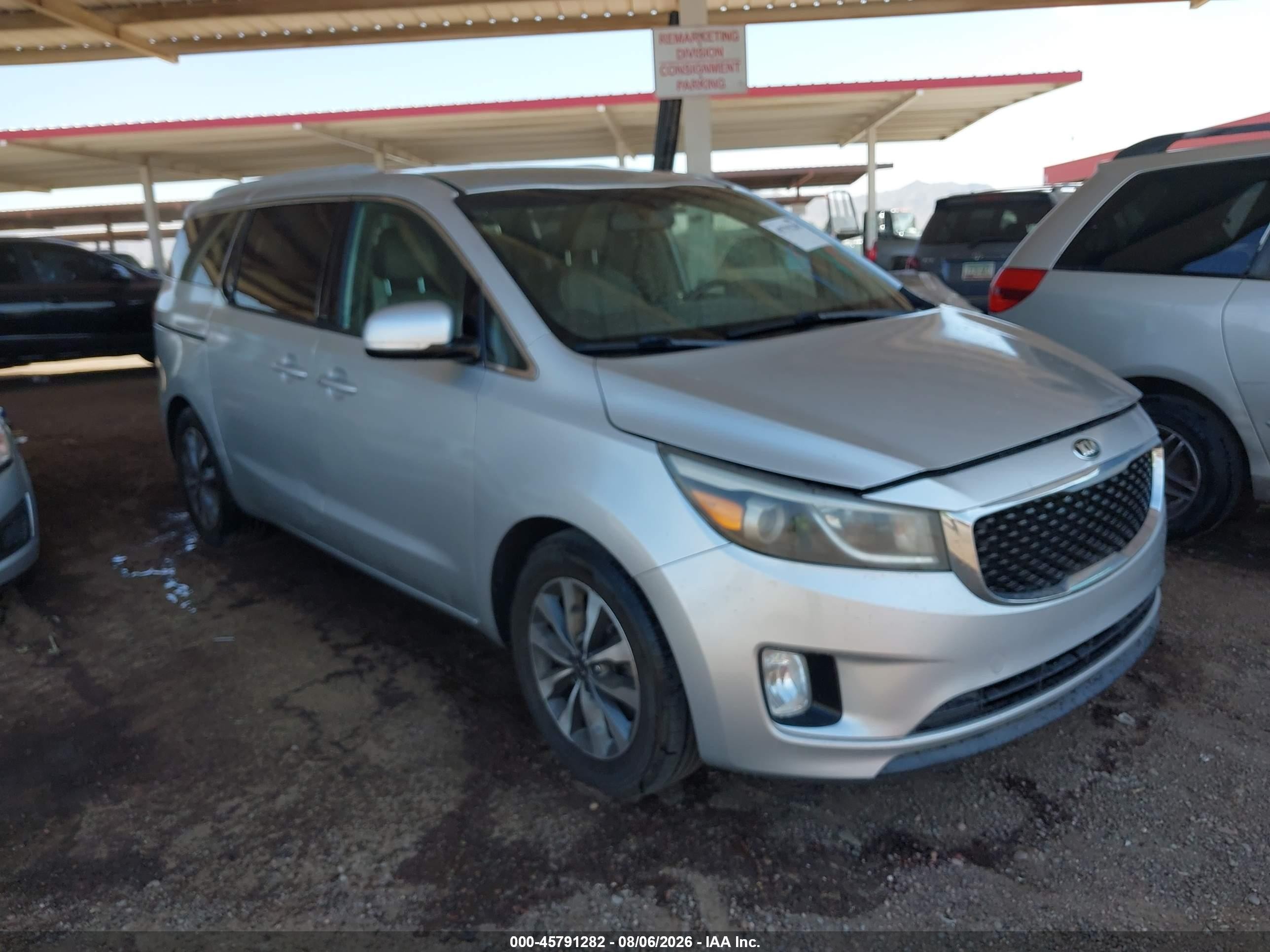 2015 Kia Sedona Sx Silver vin: KNDMC5C1XF6080875