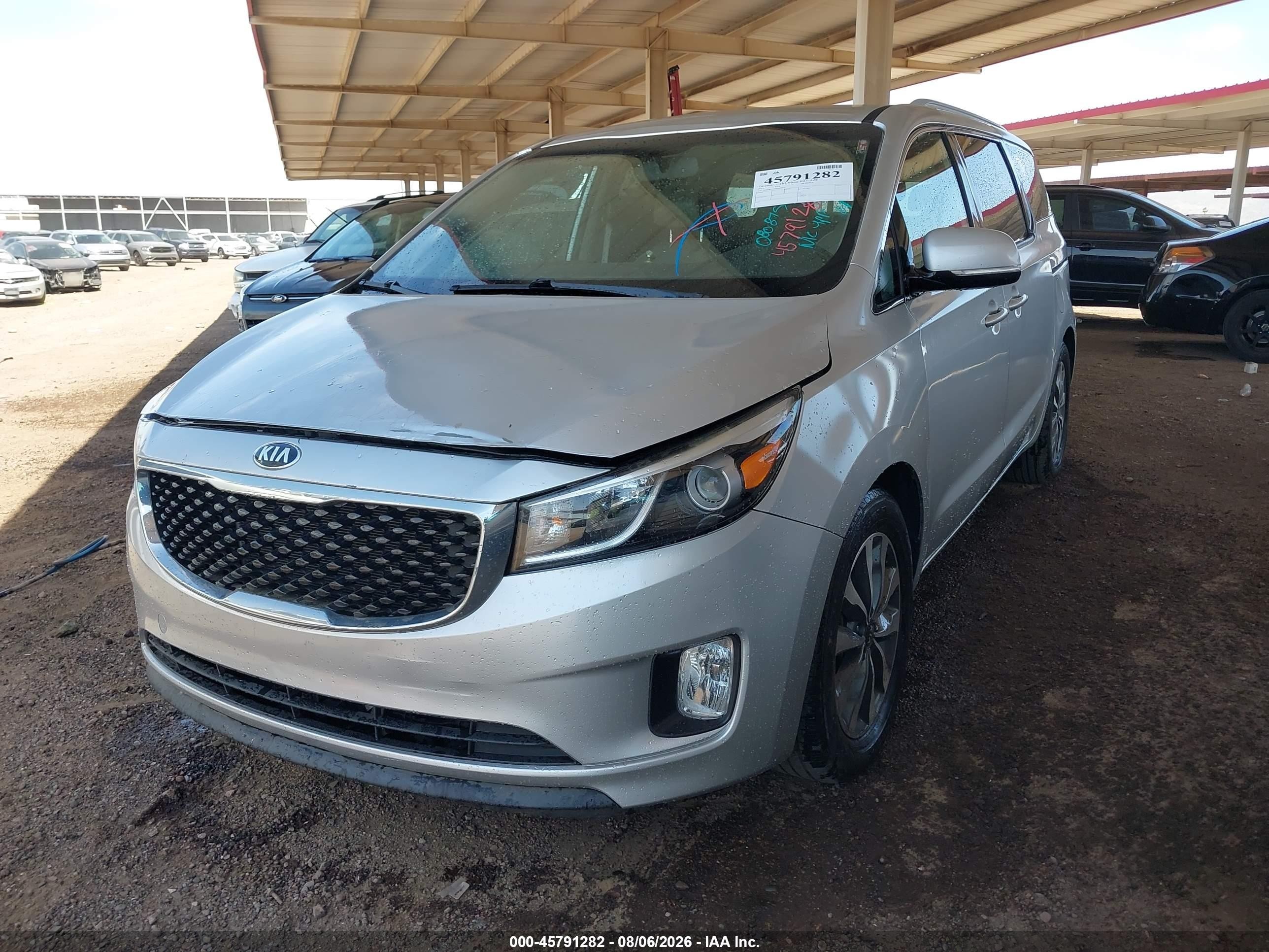 2015 Kia Sedona Sx Silver vin: KNDMC5C1XF6080875