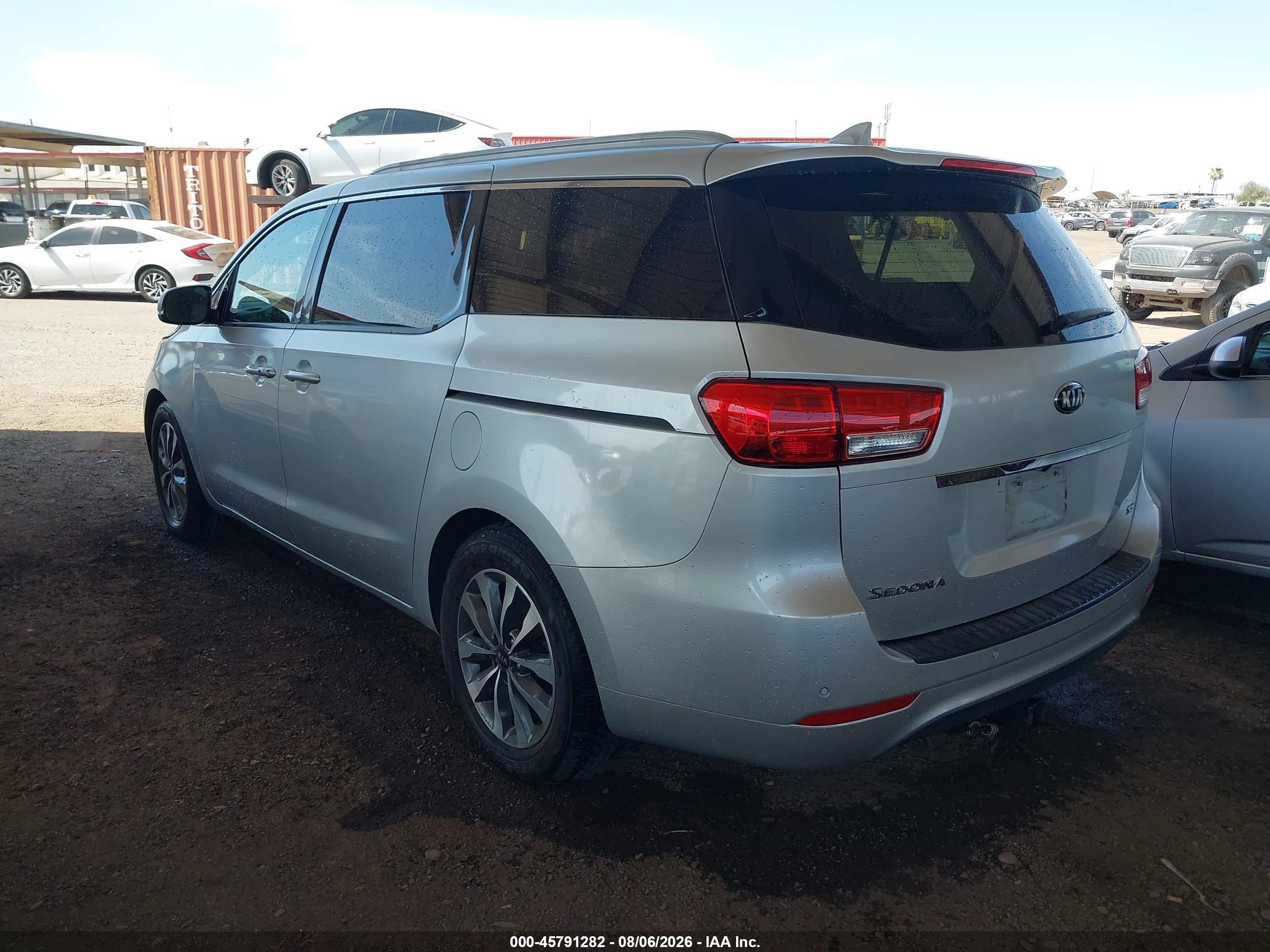 2015 Kia Sedona Sx Silver vin: KNDMC5C1XF6080875