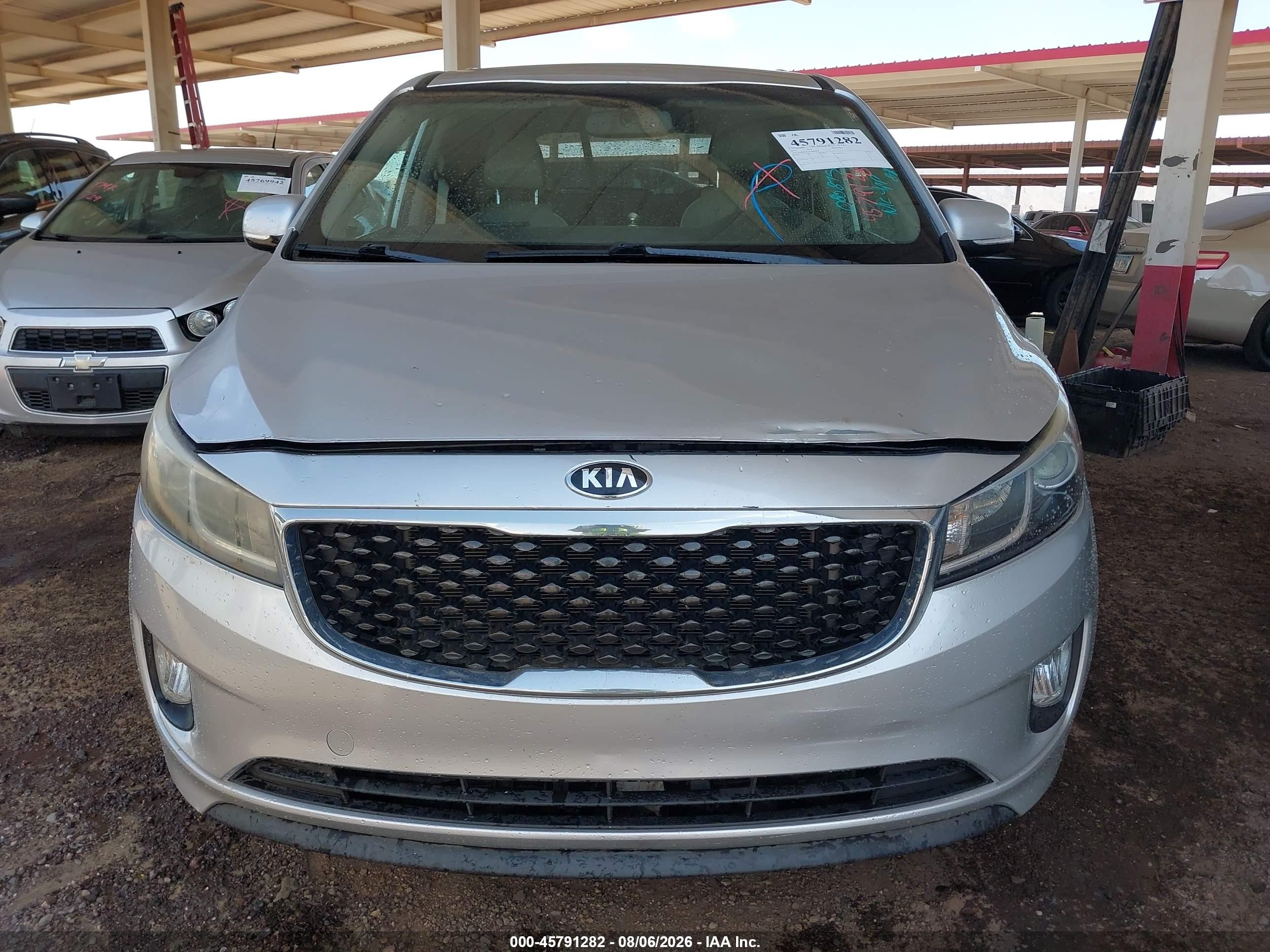 2015 Kia Sedona Sx Silver vin: KNDMC5C1XF6080875