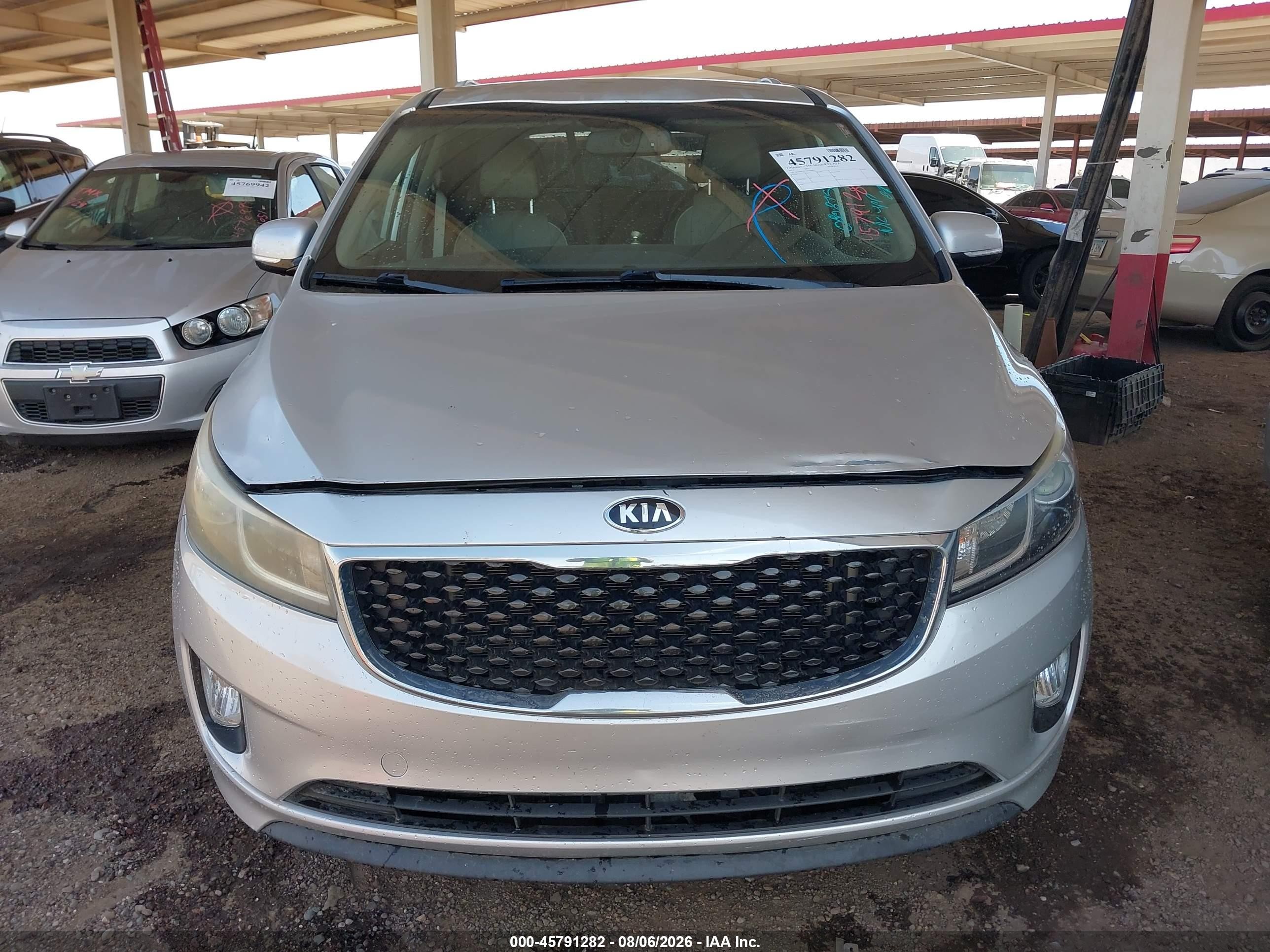 2015 Kia Sedona Sx Silver vin: KNDMC5C1XF6080875