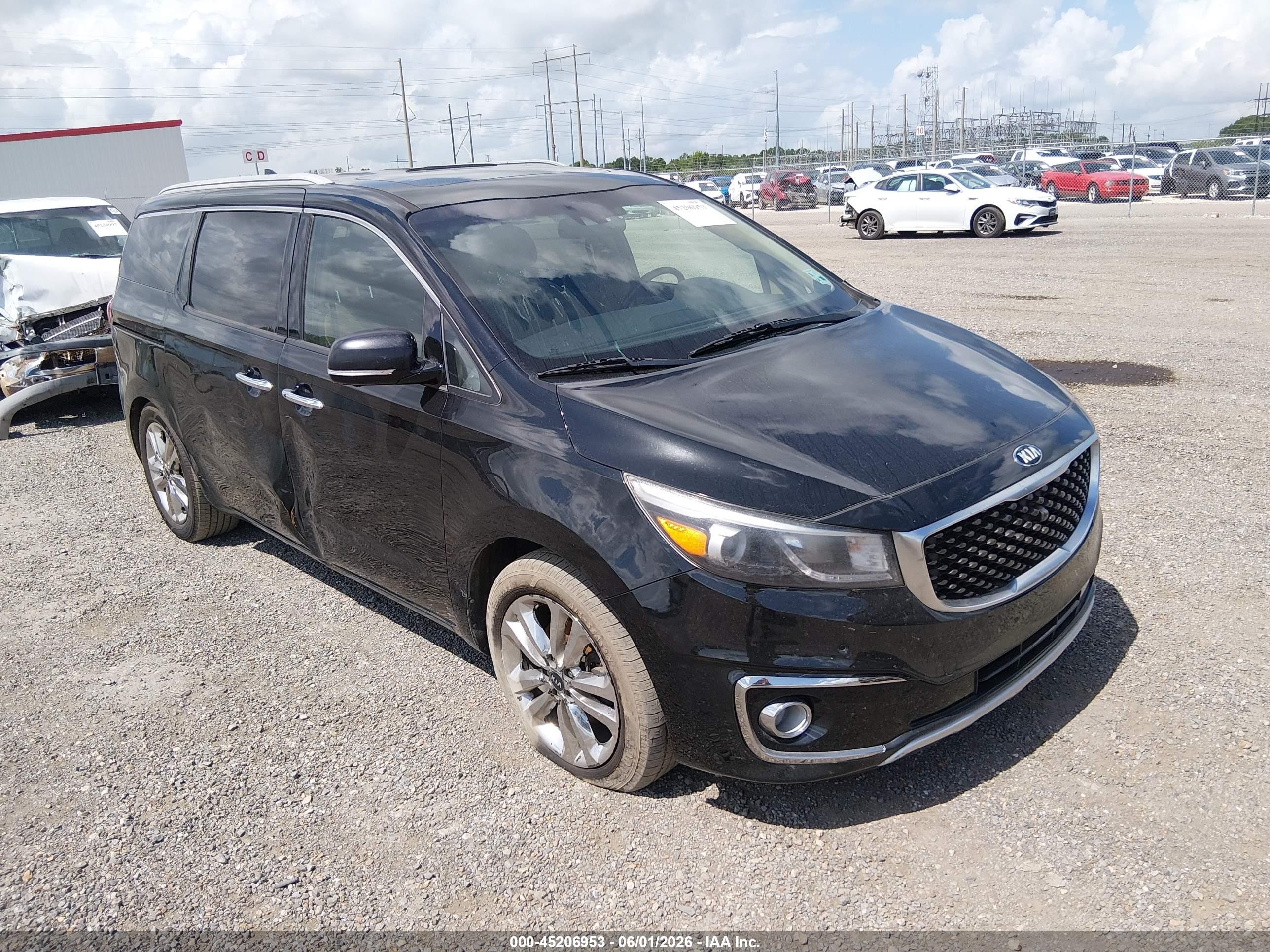 2015 Kia Sedona Sx Luxury Черный vin: KNDME5C13F6026165