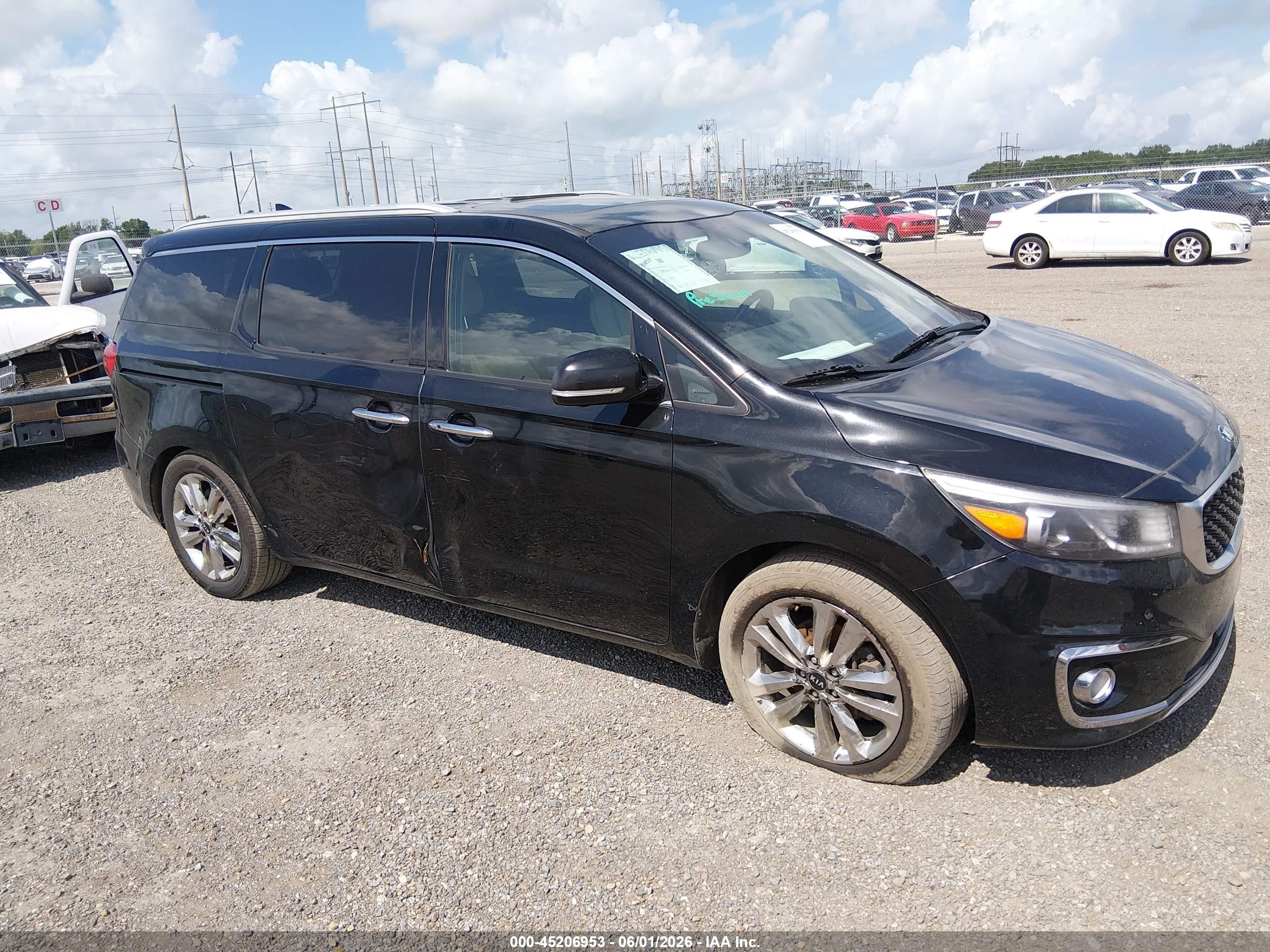 2015 Kia Sedona Sx Luxury Черный vin: KNDME5C13F6026165