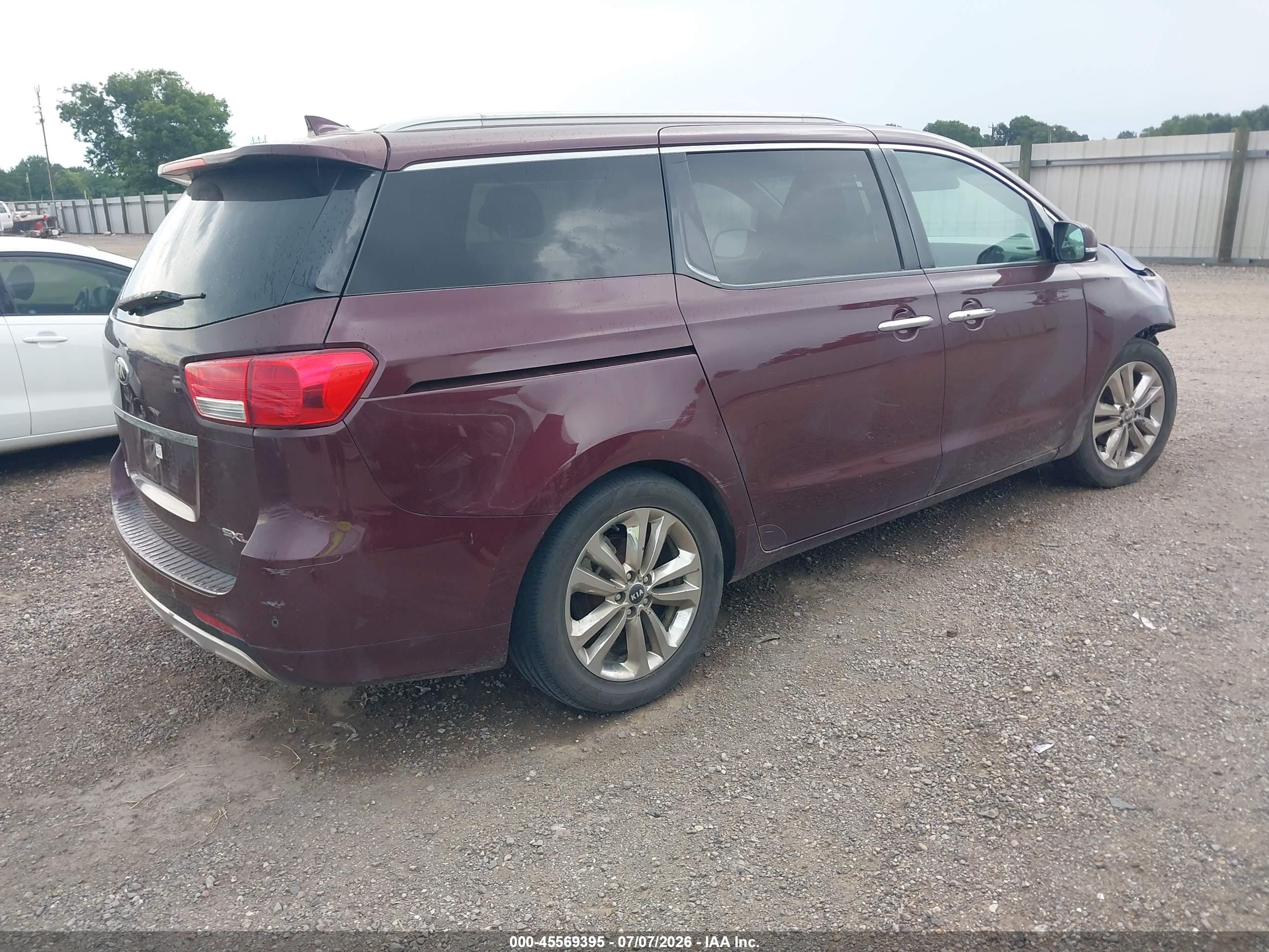 2015 Kia Sedona Sx Luxury Burgundy vin: KNDME5C13F6044505