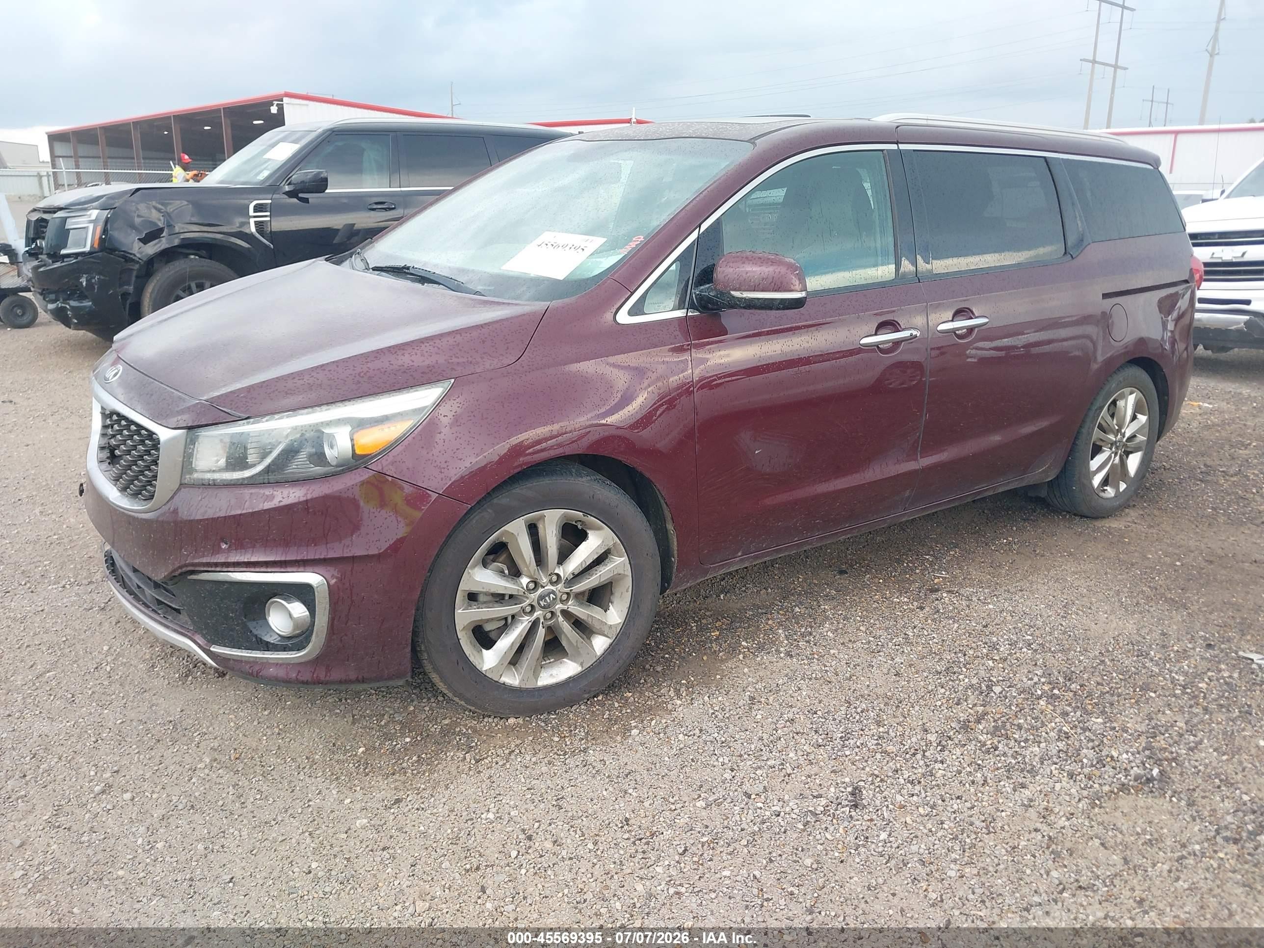 2015 Kia Sedona Sx Luxury Burgundy vin: KNDME5C13F6044505