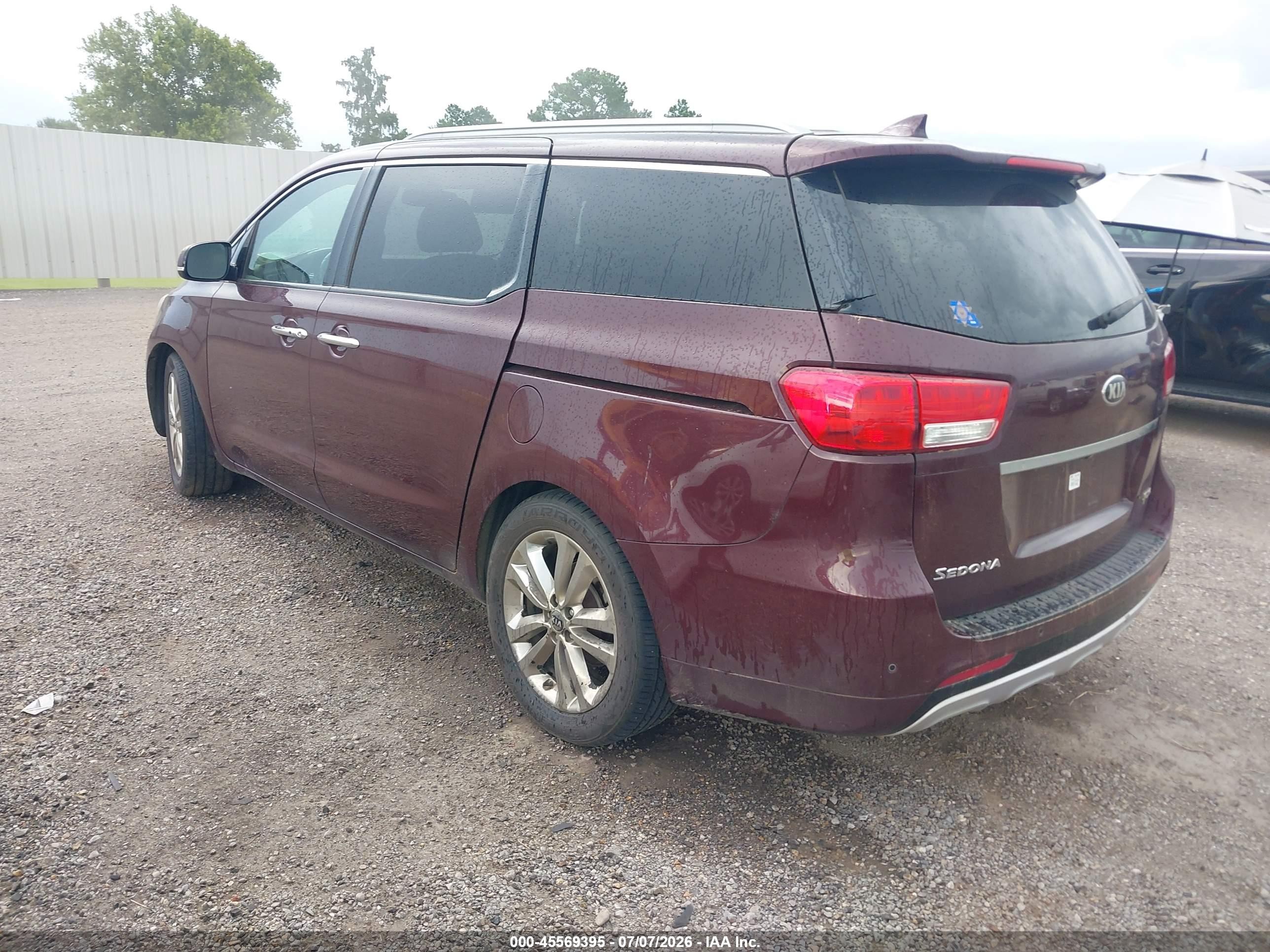 2015 Kia Sedona Sx Luxury Burgundy vin: KNDME5C13F6044505