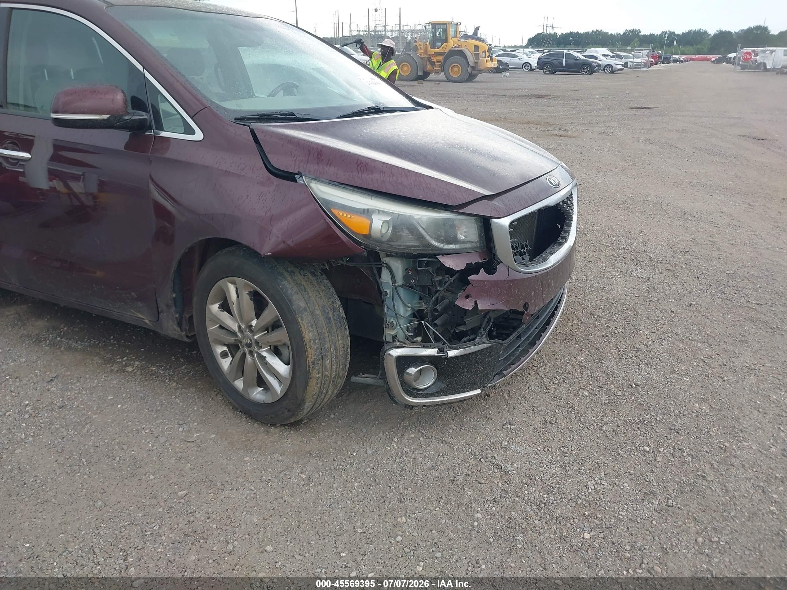 2015 Kia Sedona Sx Luxury Burgundy vin: KNDME5C13F6044505