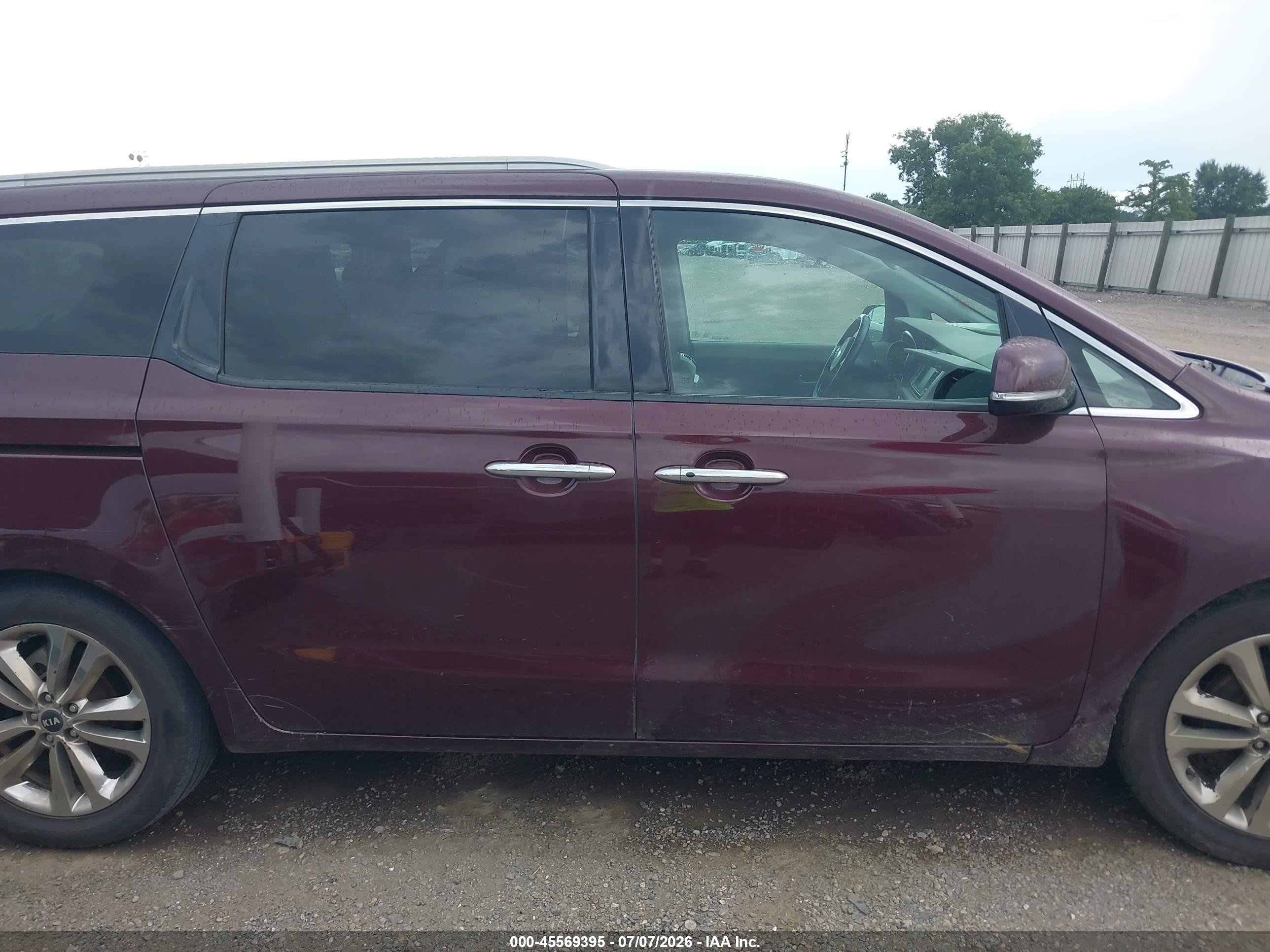 2015 Kia Sedona Sx Luxury Burgundy vin: KNDME5C13F6044505