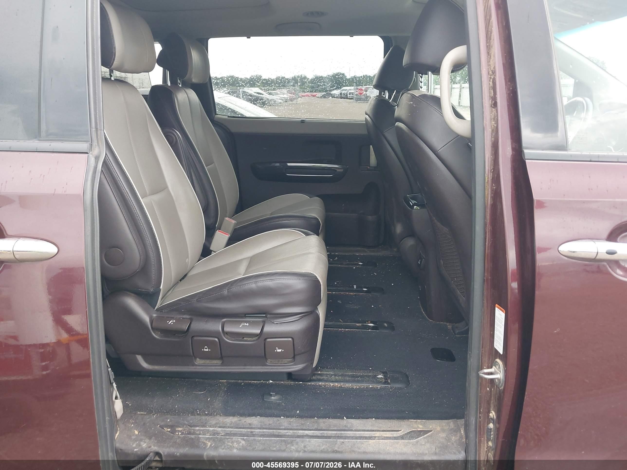 2015 Kia Sedona Sx Luxury Burgundy vin: KNDME5C13F6044505