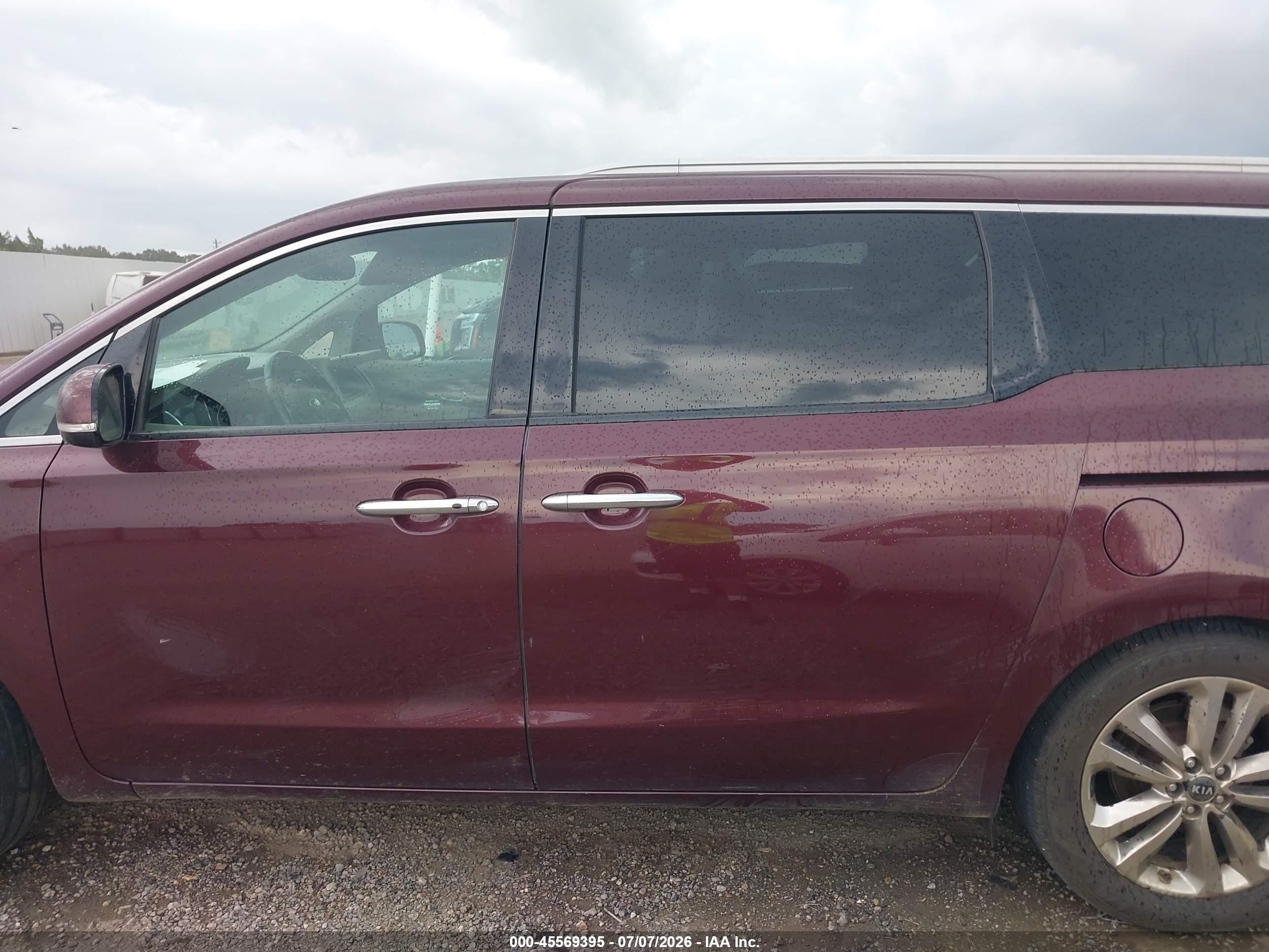 2015 Kia Sedona Sx Luxury Burgundy vin: KNDME5C13F6044505
