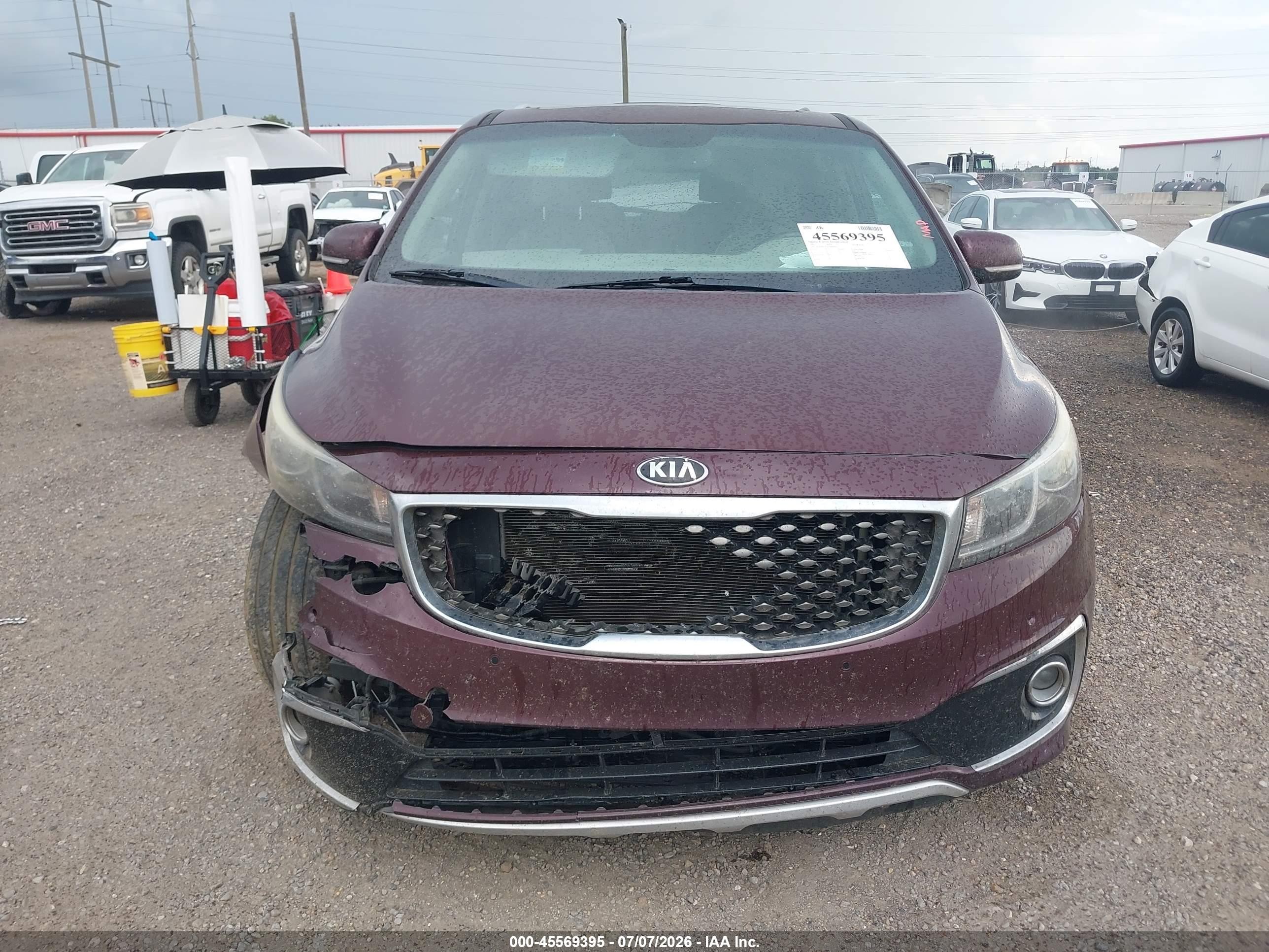 2015 Kia Sedona Sx Luxury Burgundy vin: KNDME5C13F6044505