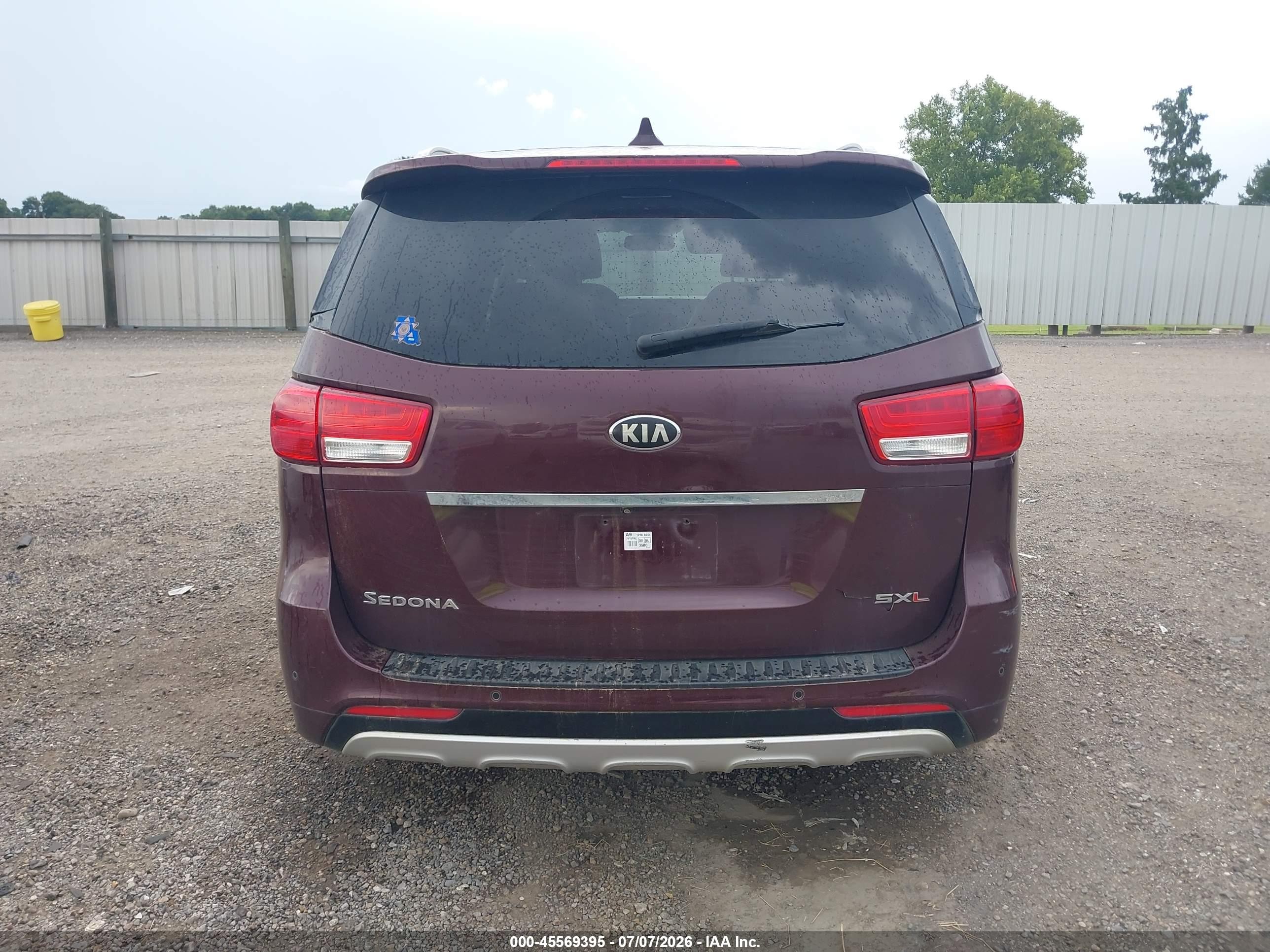 2015 Kia Sedona Sx Luxury Burgundy vin: KNDME5C13F6044505