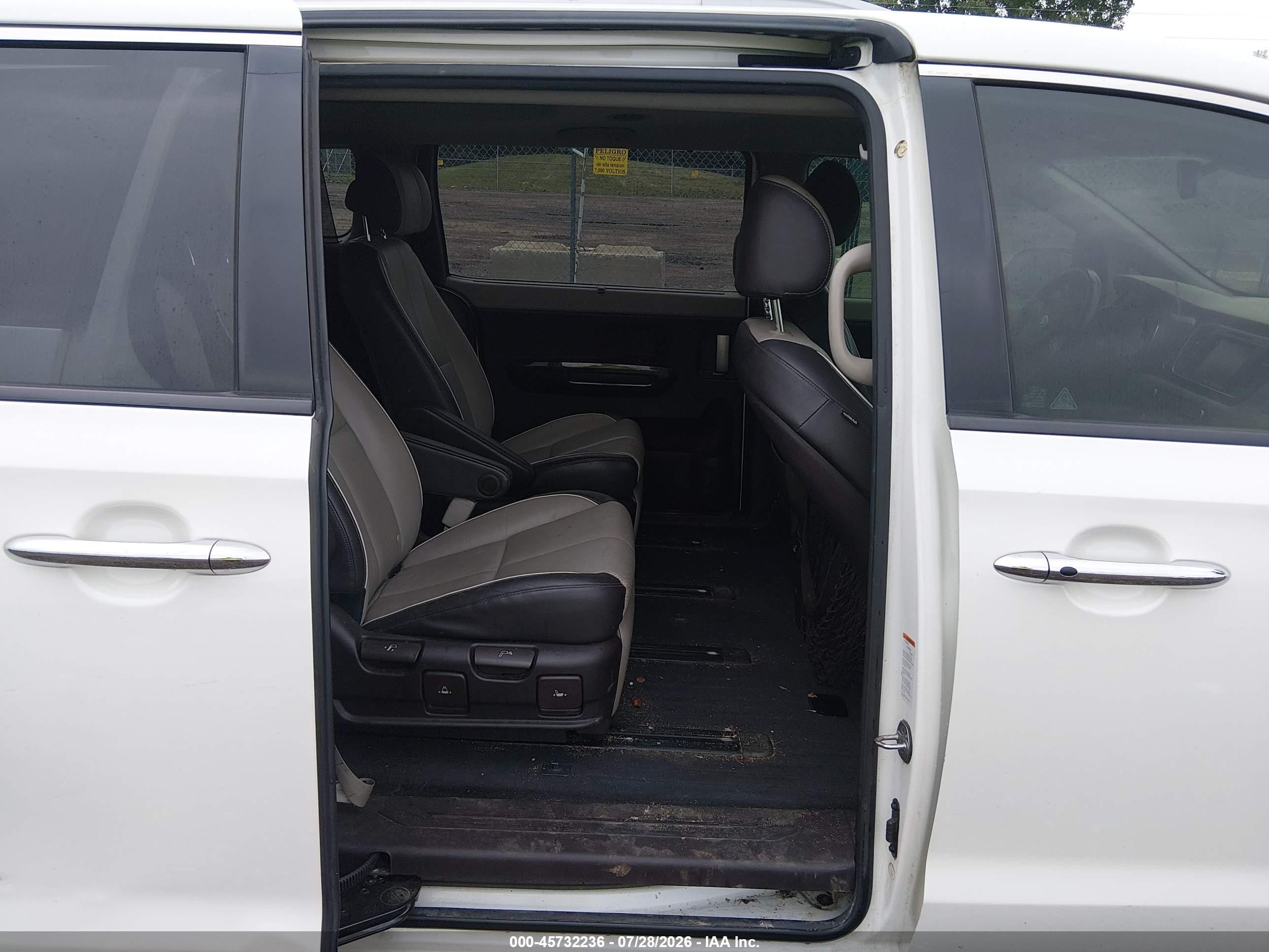 2015 Kia Sedona Sx Luxury White vin: KNDME5C14F6028006