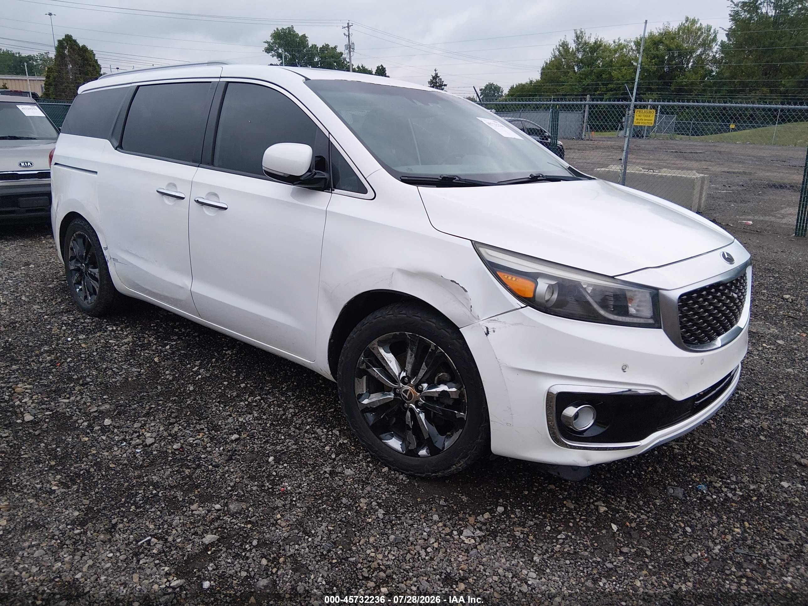 2015 Kia Sedona Sx Luxury White vin: KNDME5C14F6028006