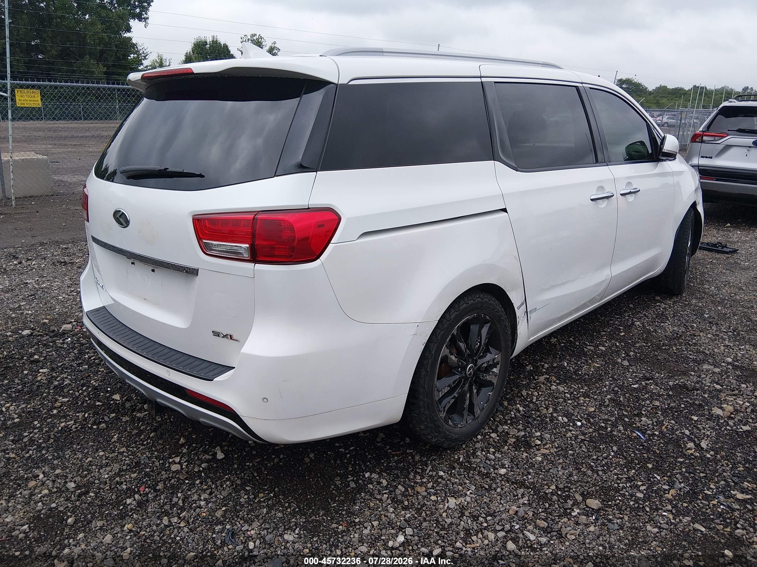 2015 Kia Sedona Sx Luxury White vin: KNDME5C14F6028006
