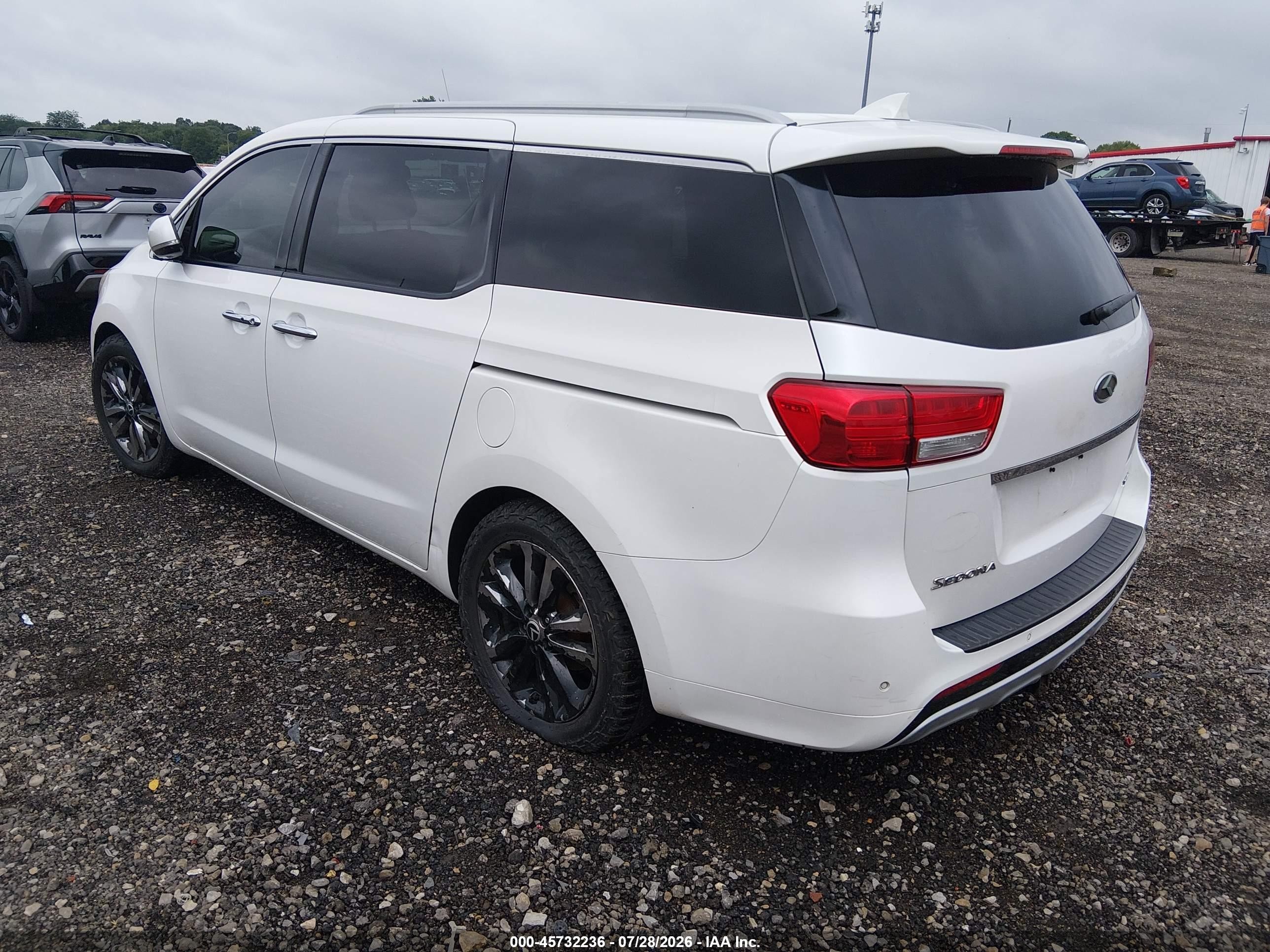 2015 Kia Sedona Sx Luxury White vin: KNDME5C14F6028006