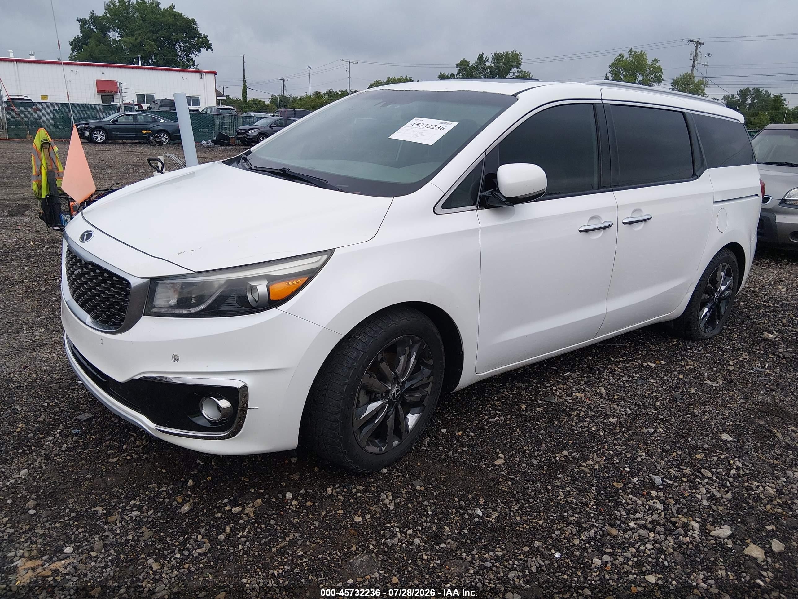 2015 Kia Sedona Sx Luxury White vin: KNDME5C14F6028006