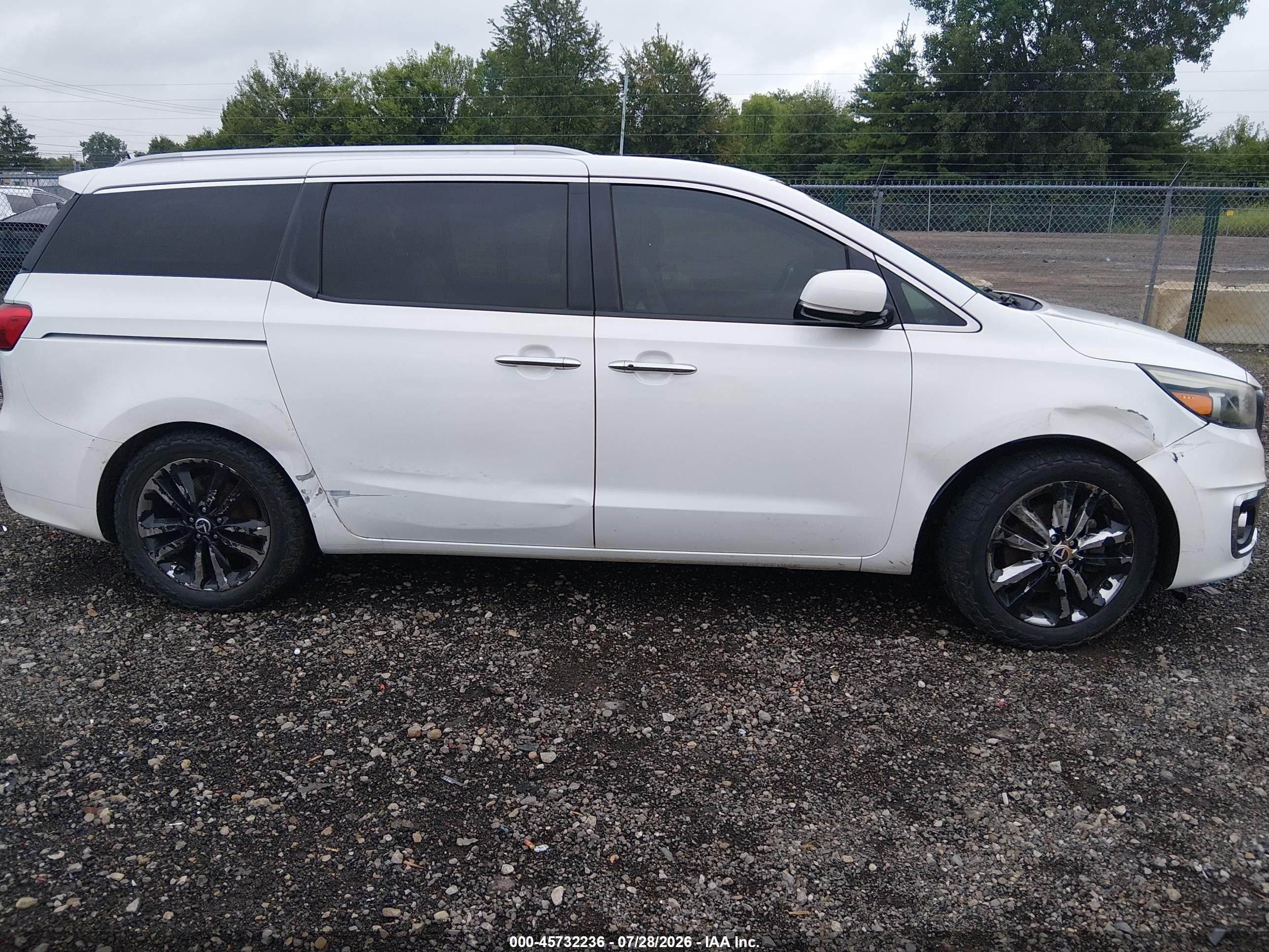 2015 Kia Sedona Sx Luxury White vin: KNDME5C14F6028006