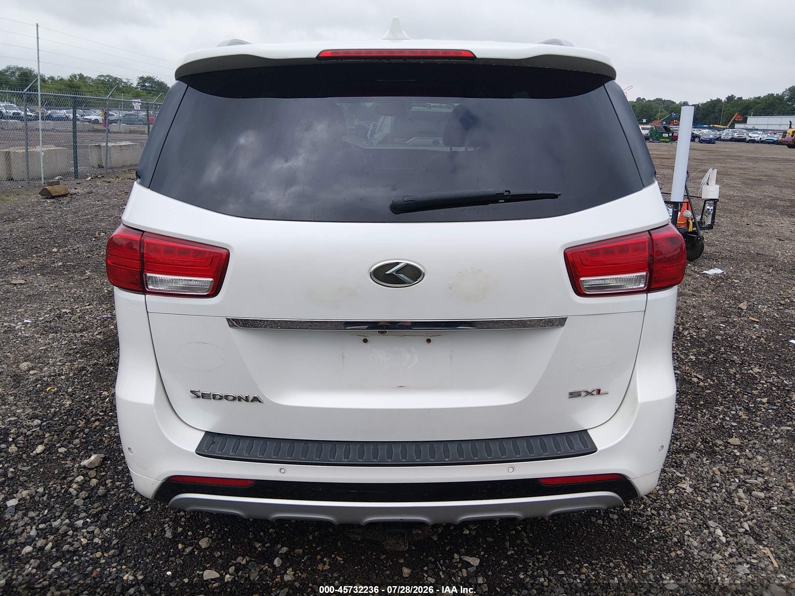 2015 Kia Sedona Sx Luxury White vin: KNDME5C14F6028006