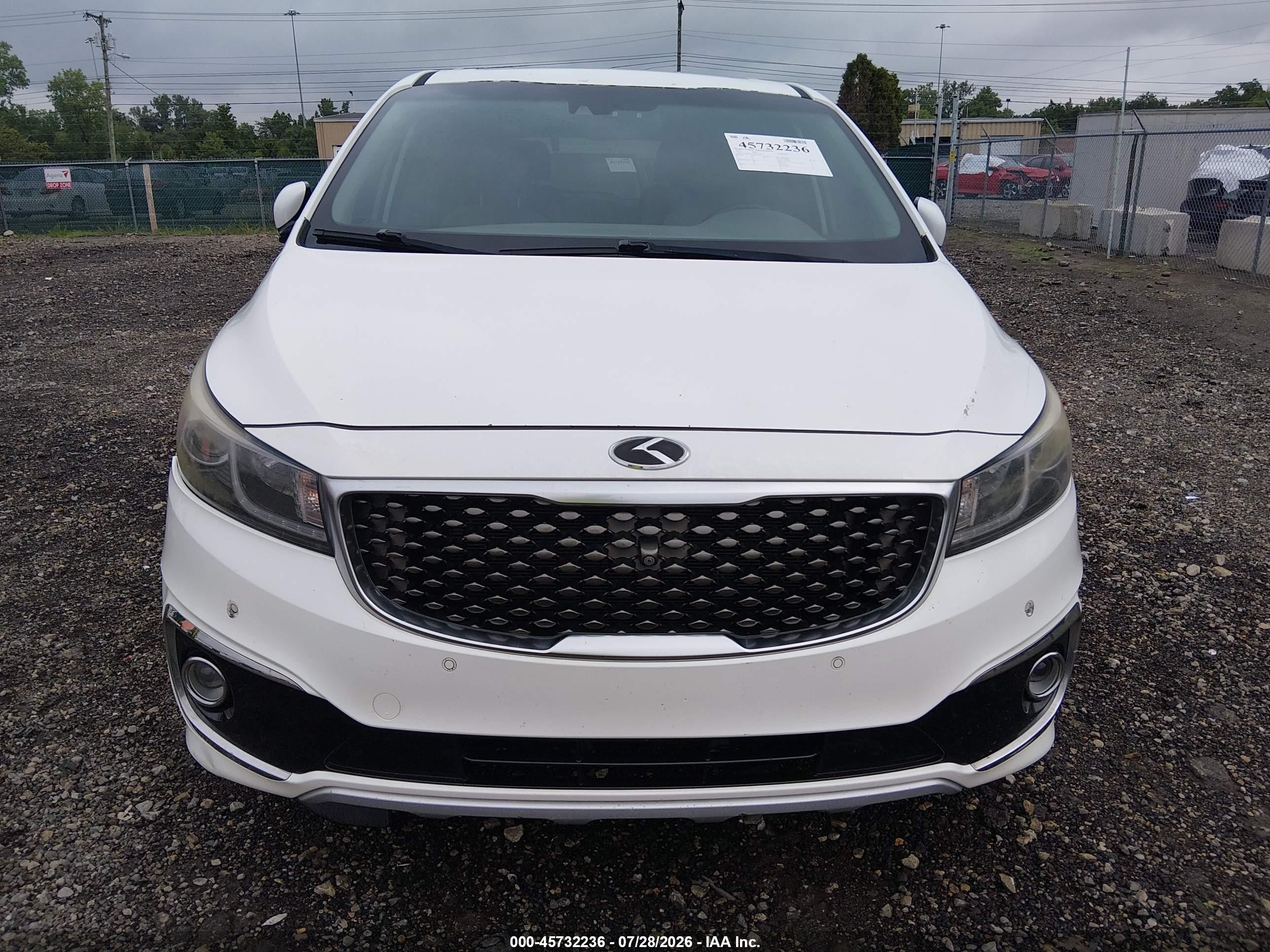 2015 Kia Sedona Sx Luxury White vin: KNDME5C14F6028006