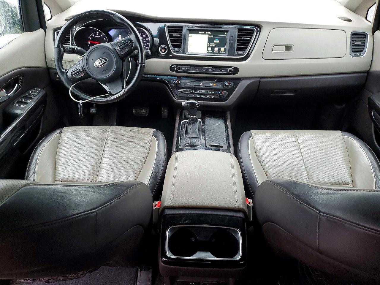2015 Kia Sedona Sxl White vin: KNDME5C15F6033473