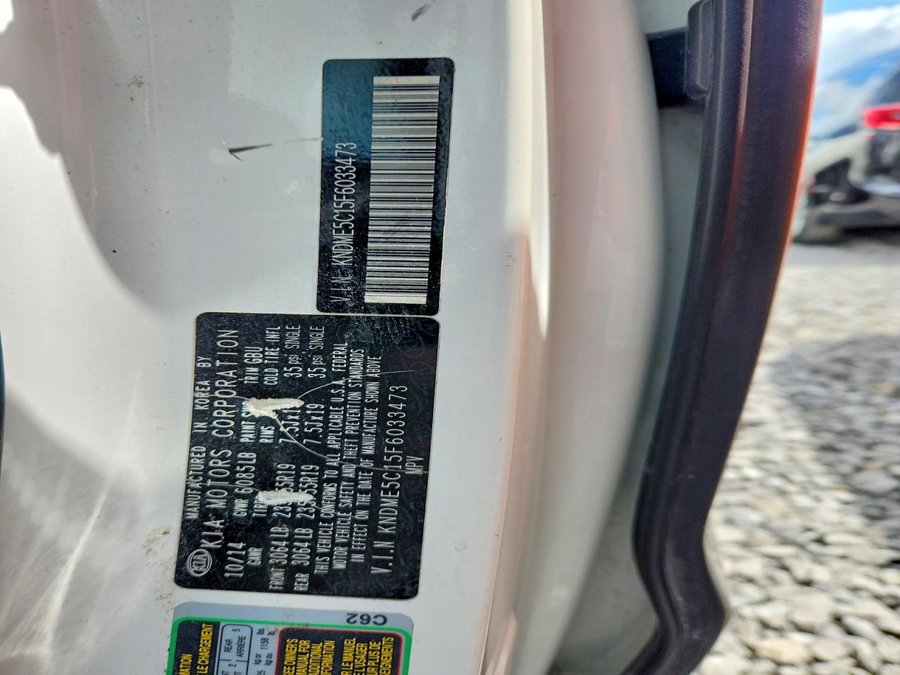 2015 Kia Sedona Sxl White vin: KNDME5C15F6033473