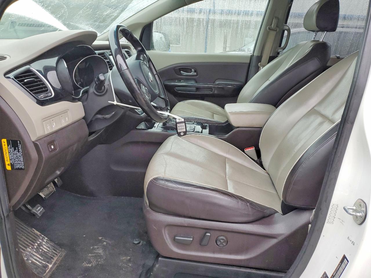 2015 Kia Sedona Sxl White vin: KNDME5C15F6033473