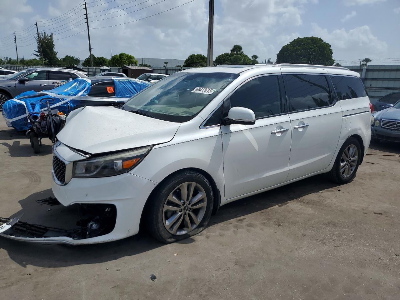 2015 Kia Sedona Sxl Белый vin: KNDME5C15F6038298