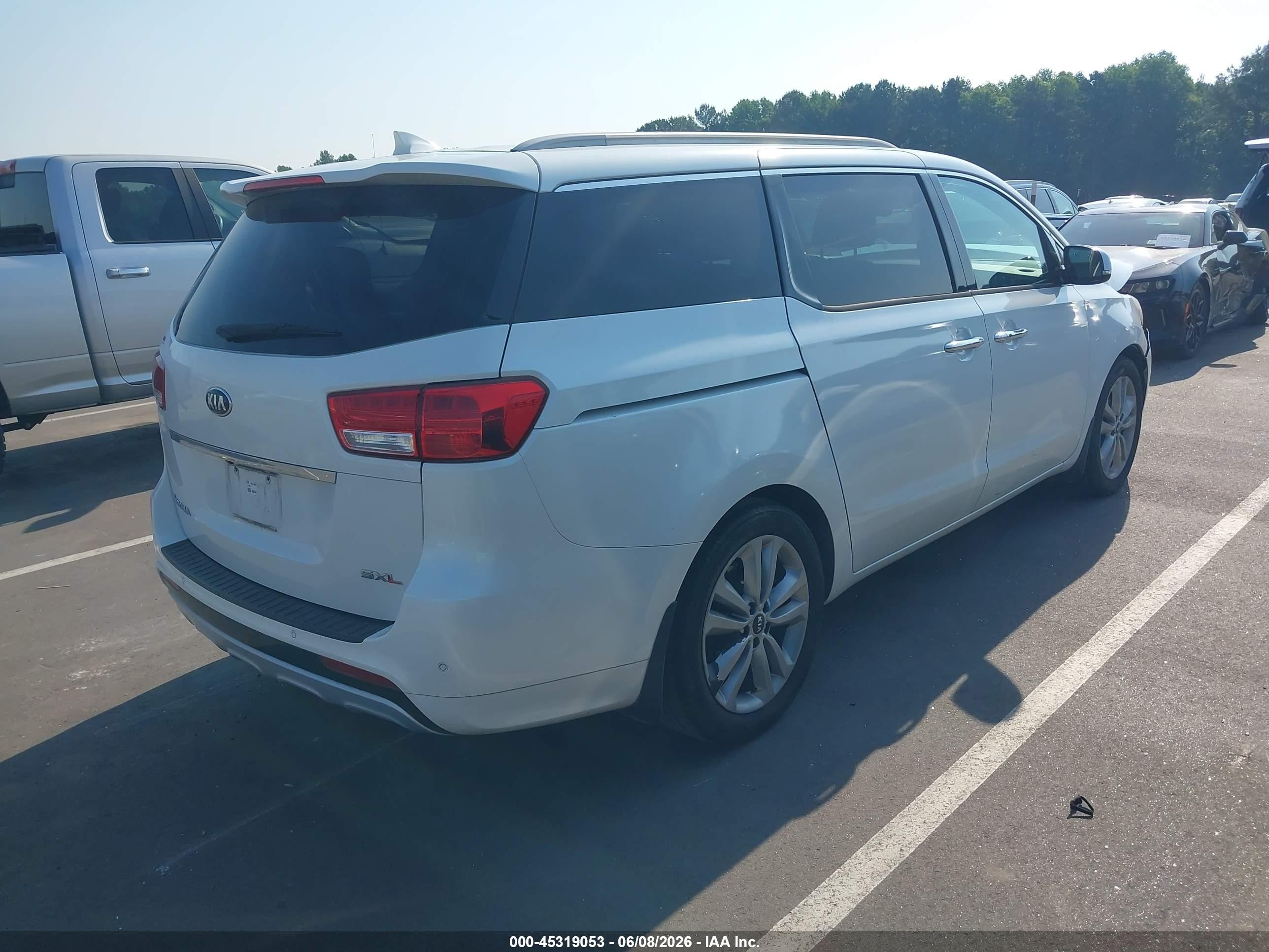 2015 Kia Sedona Sx Luxury White vin: KNDME5C16F6029187