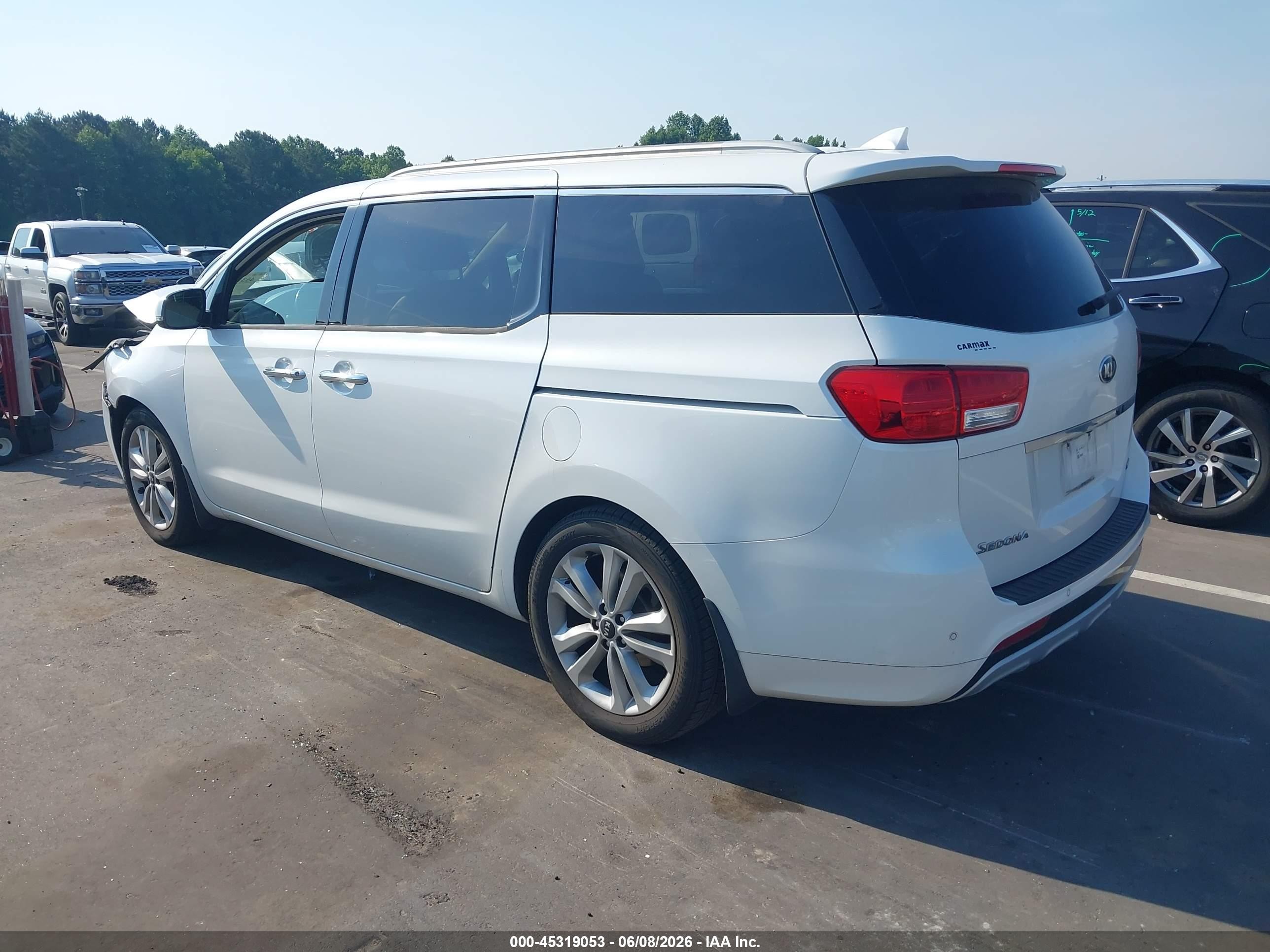 2015 Kia Sedona Sx Luxury White vin: KNDME5C16F6029187